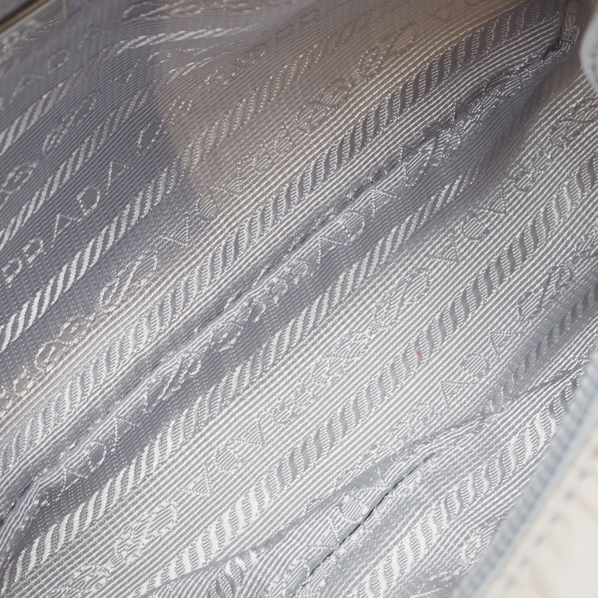 Prada Grey Tessuto Nylon Re-Edition 2000 Baguette Bag