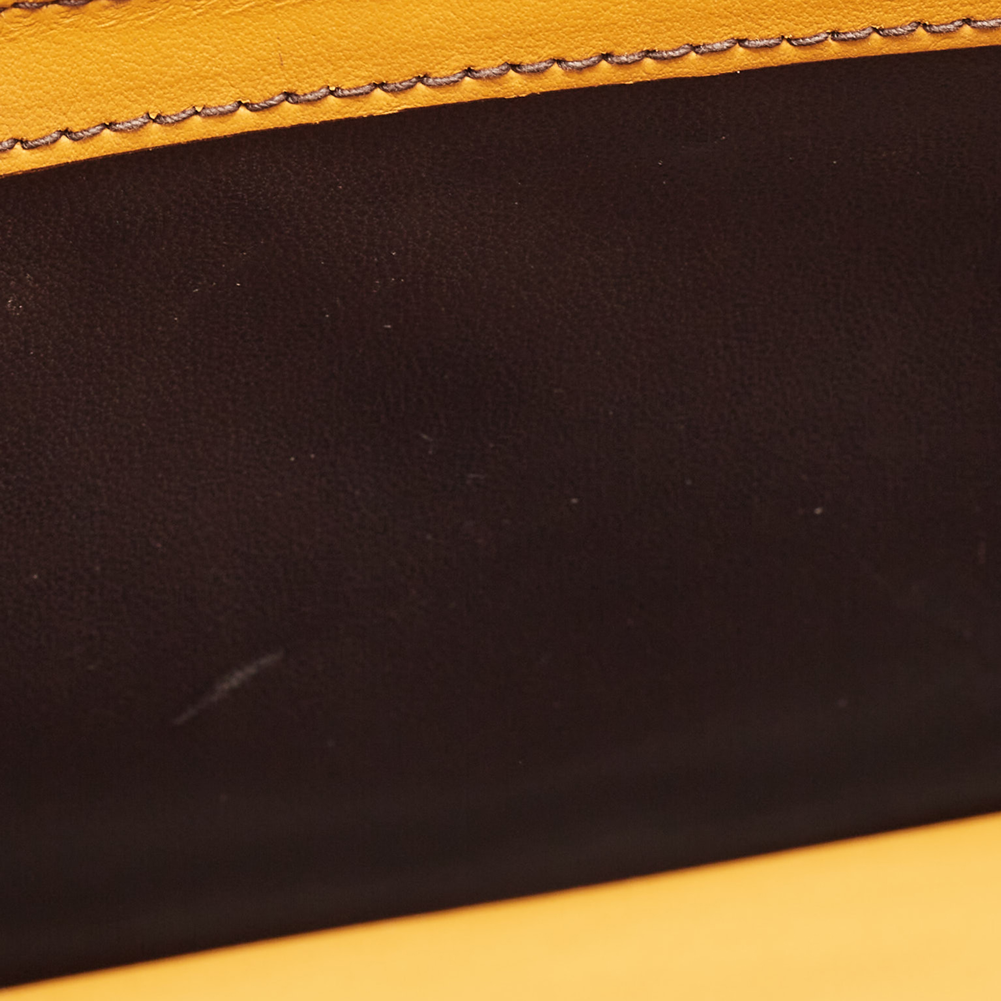 Prada Mustard Yellow/Choco Brown Leather Pionniere Saddle Bag
