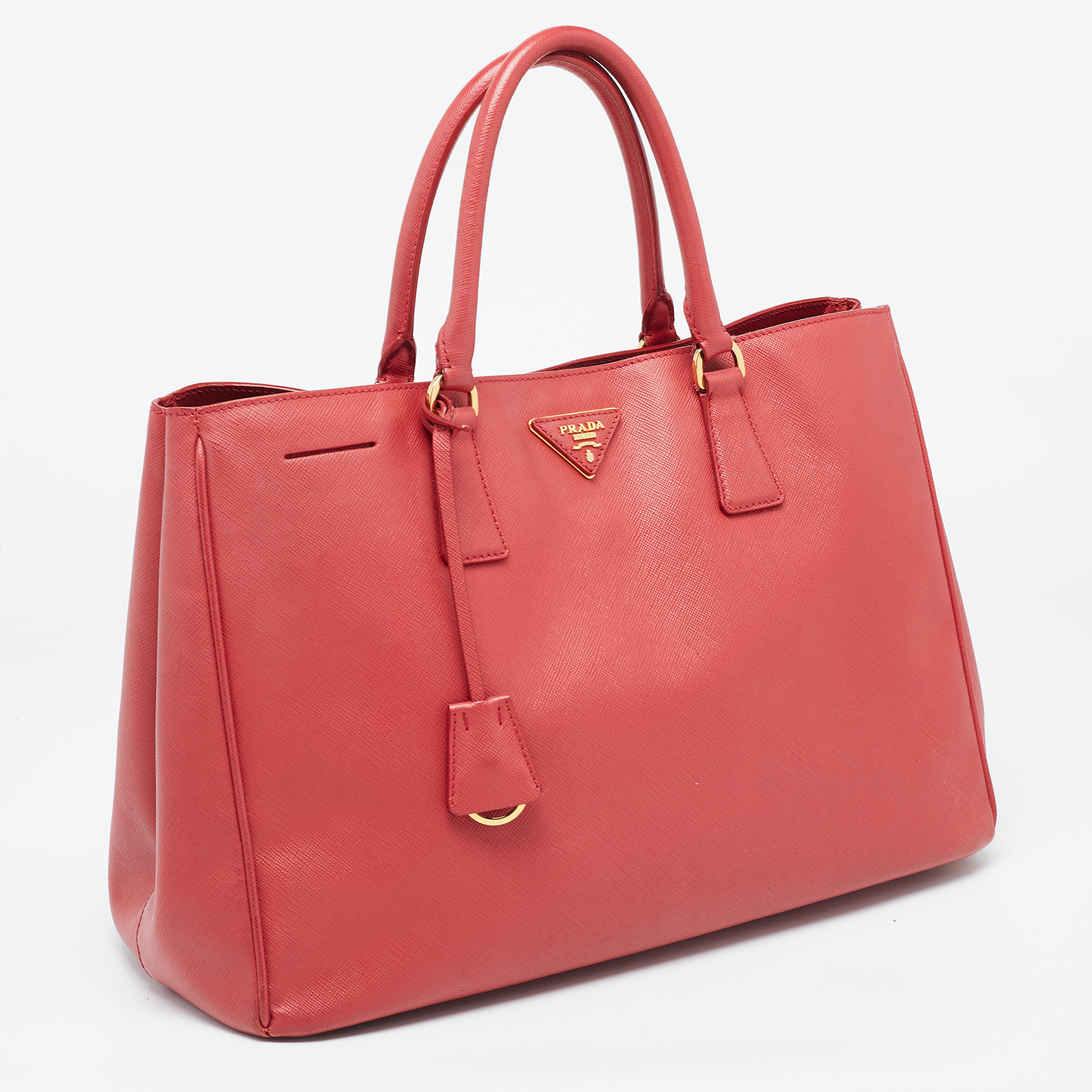 Prada Red Saffiano Lux Leather Large Gardener's Tote
