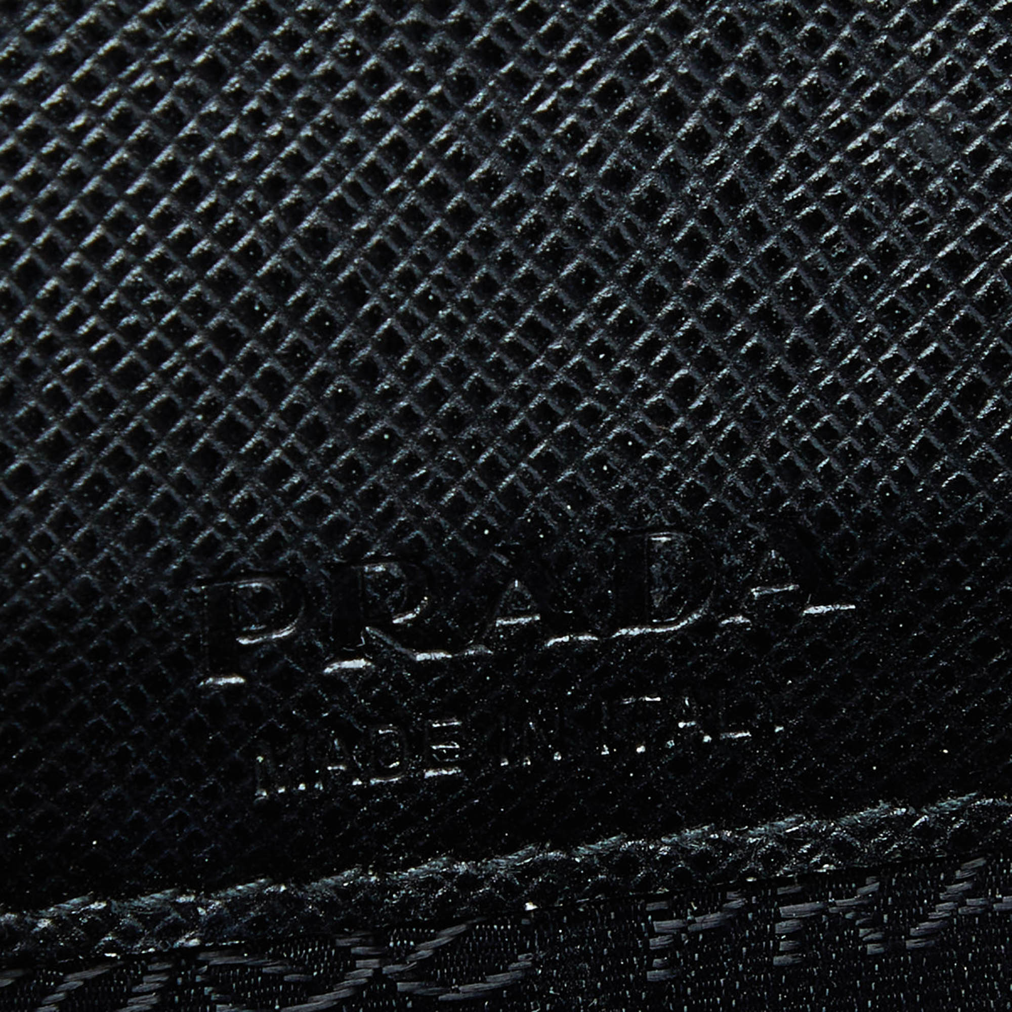 Prada Black/Red Saffiano Leather Logo Phone Crossbody Bag
