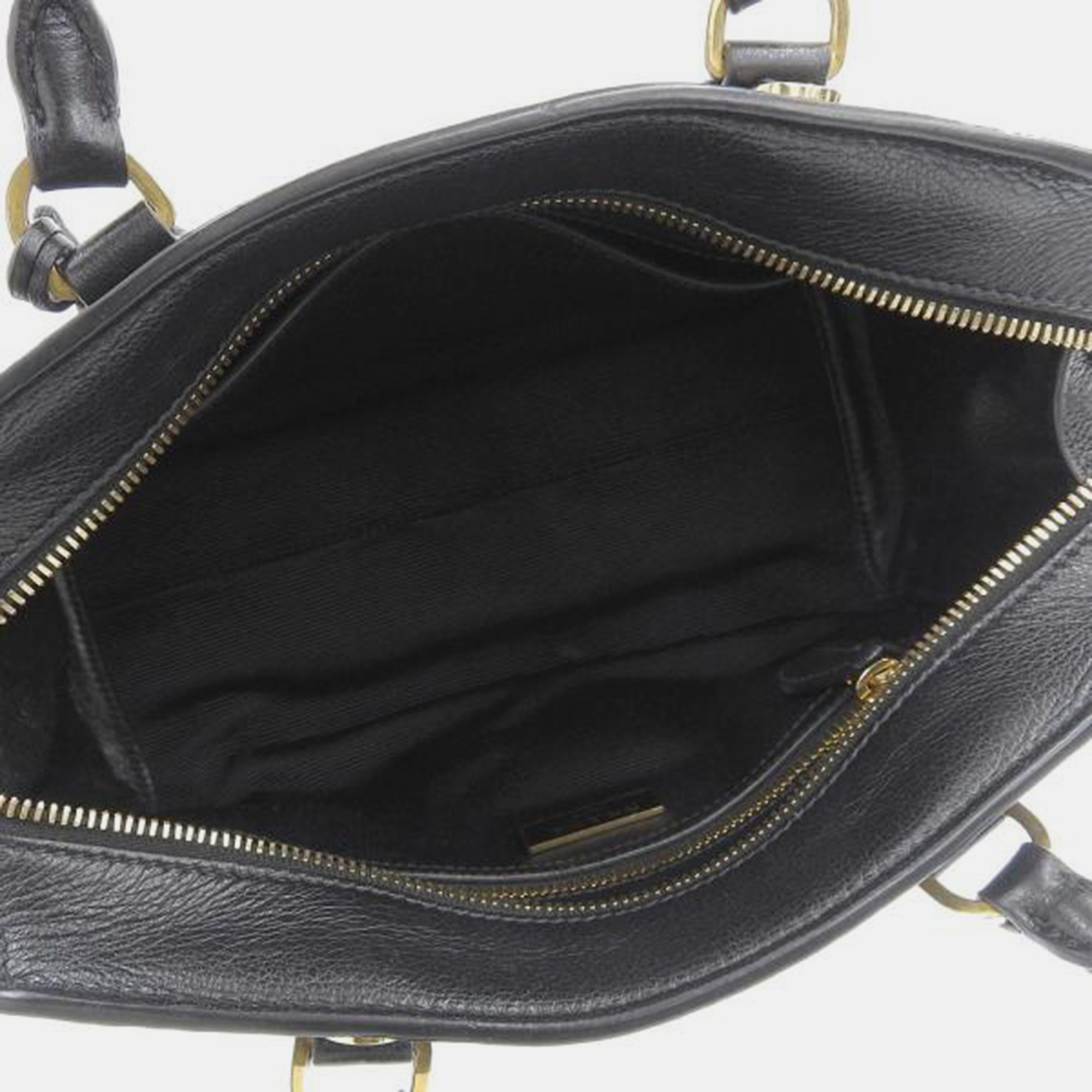 Prada Black Leather Top Handle Handbag