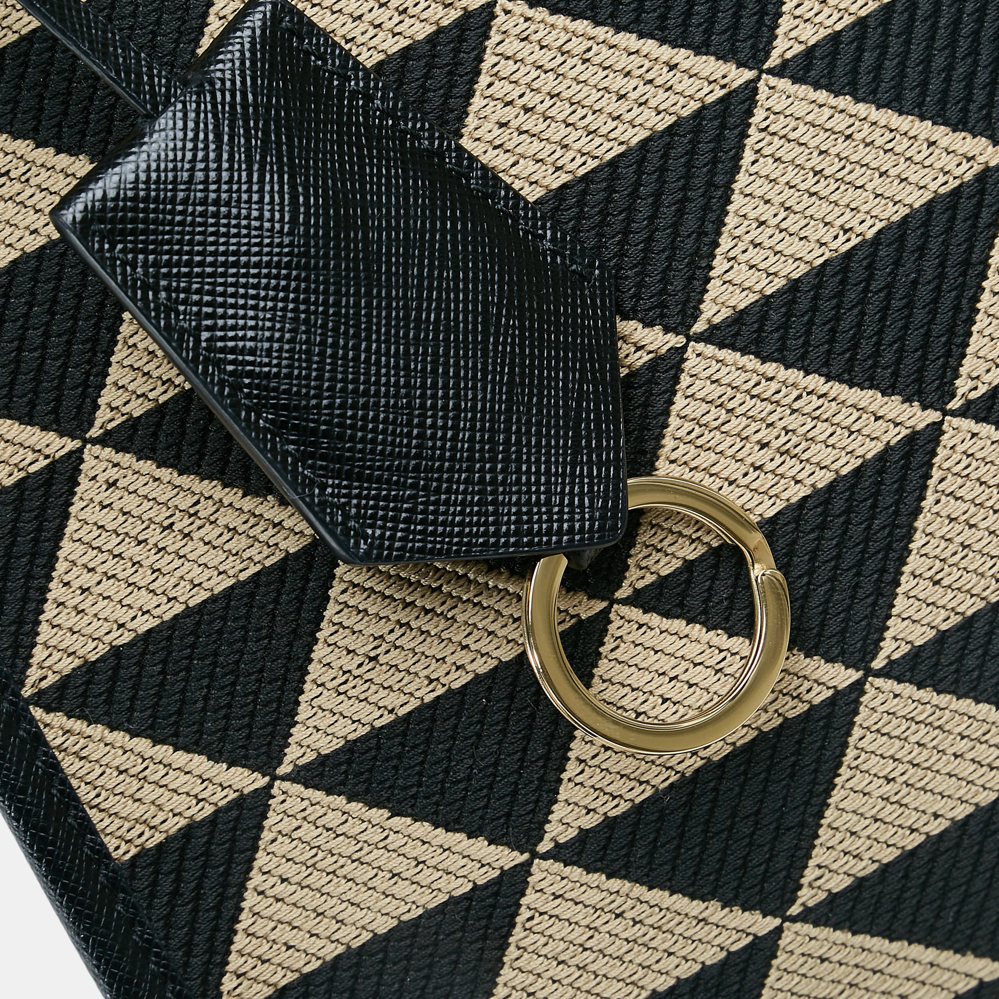 Prada Beige/Black Mini Symbole Triangolo Satchel