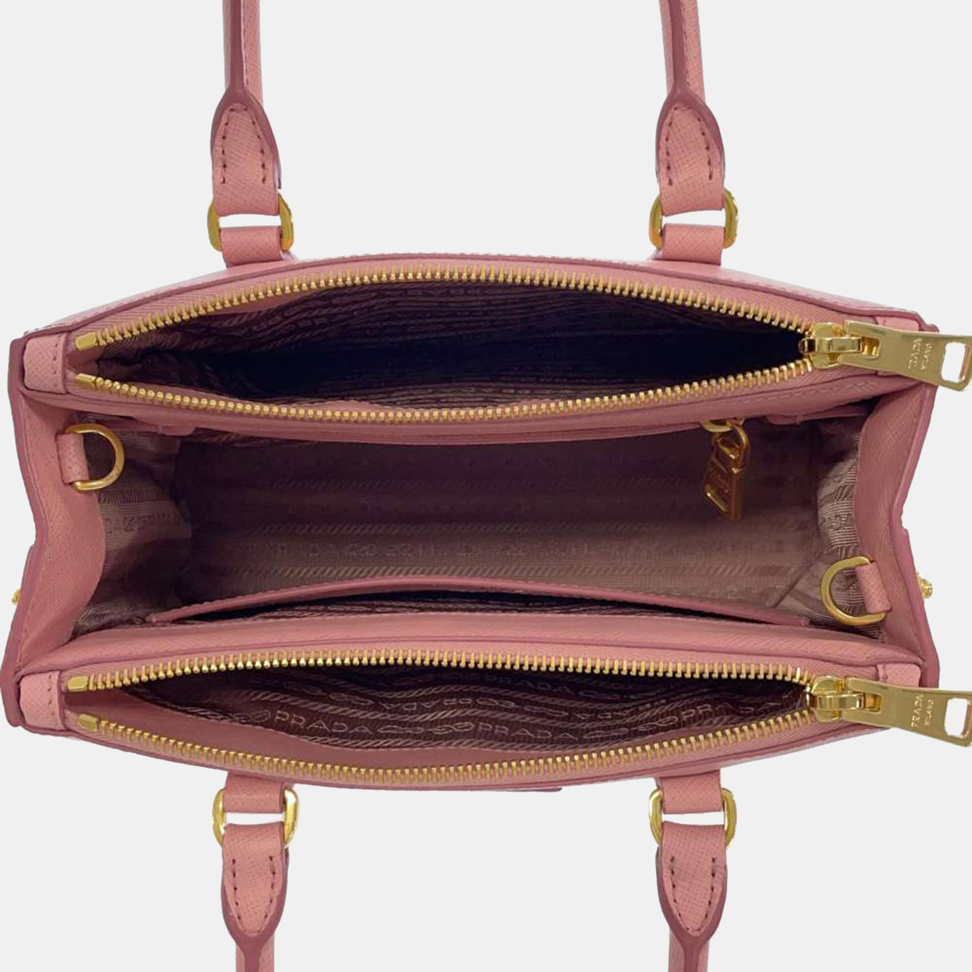 Prada Pink Leather Saffiano Leather Galleria Handbag