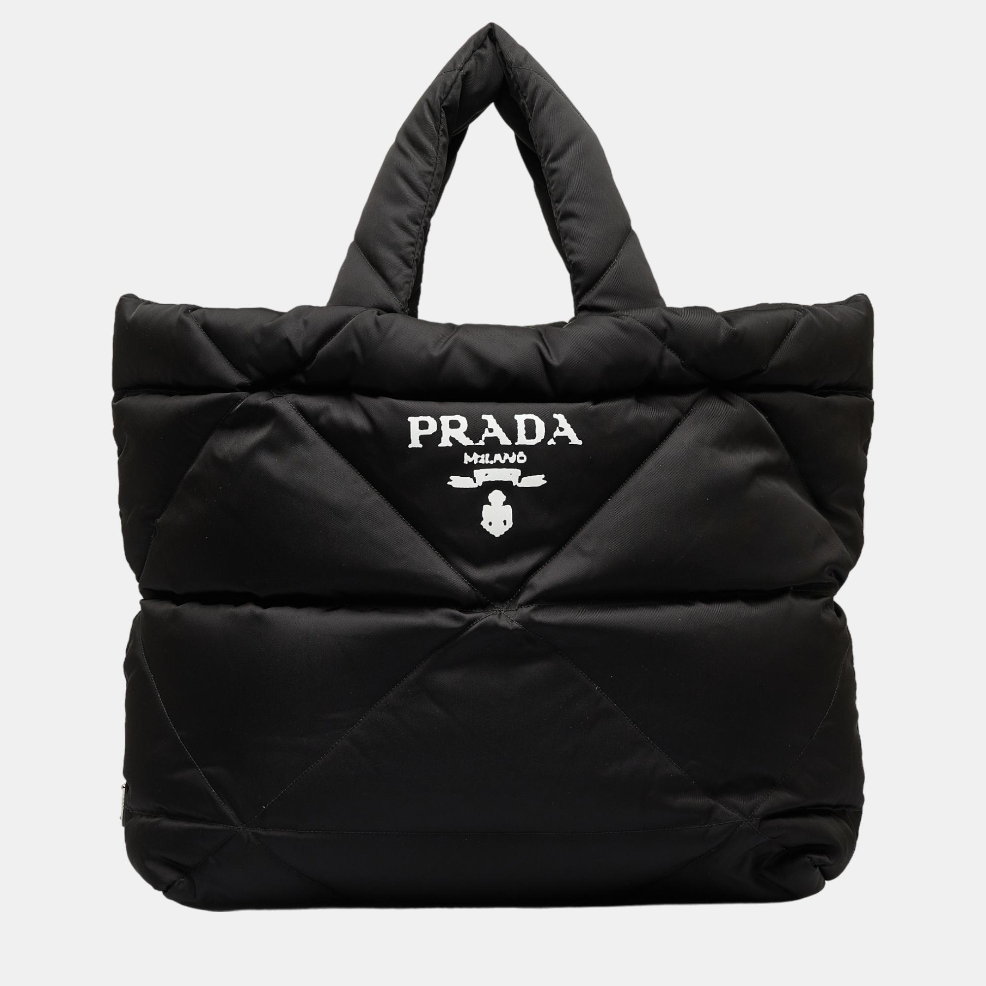 Prada Black Padded Re-Nylon Tote Bag