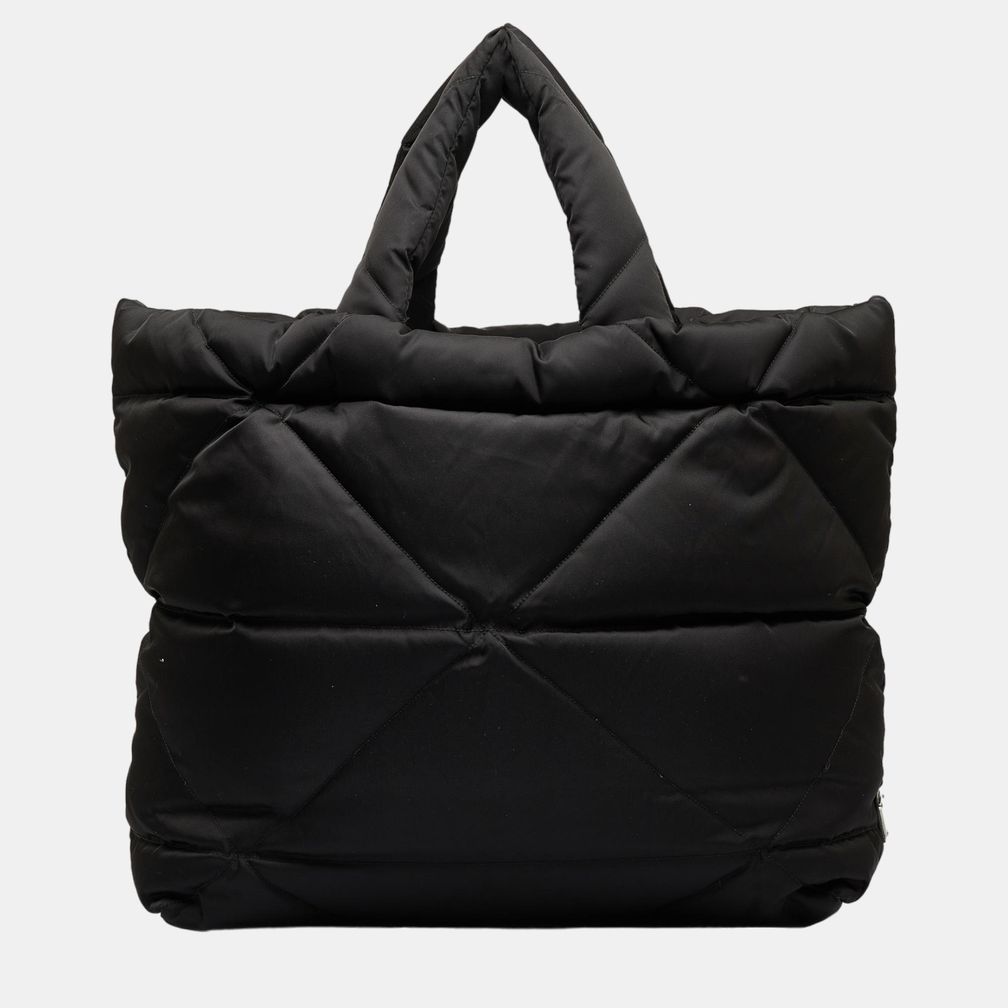 Prada Black Padded Re-Nylon Tote Bag
