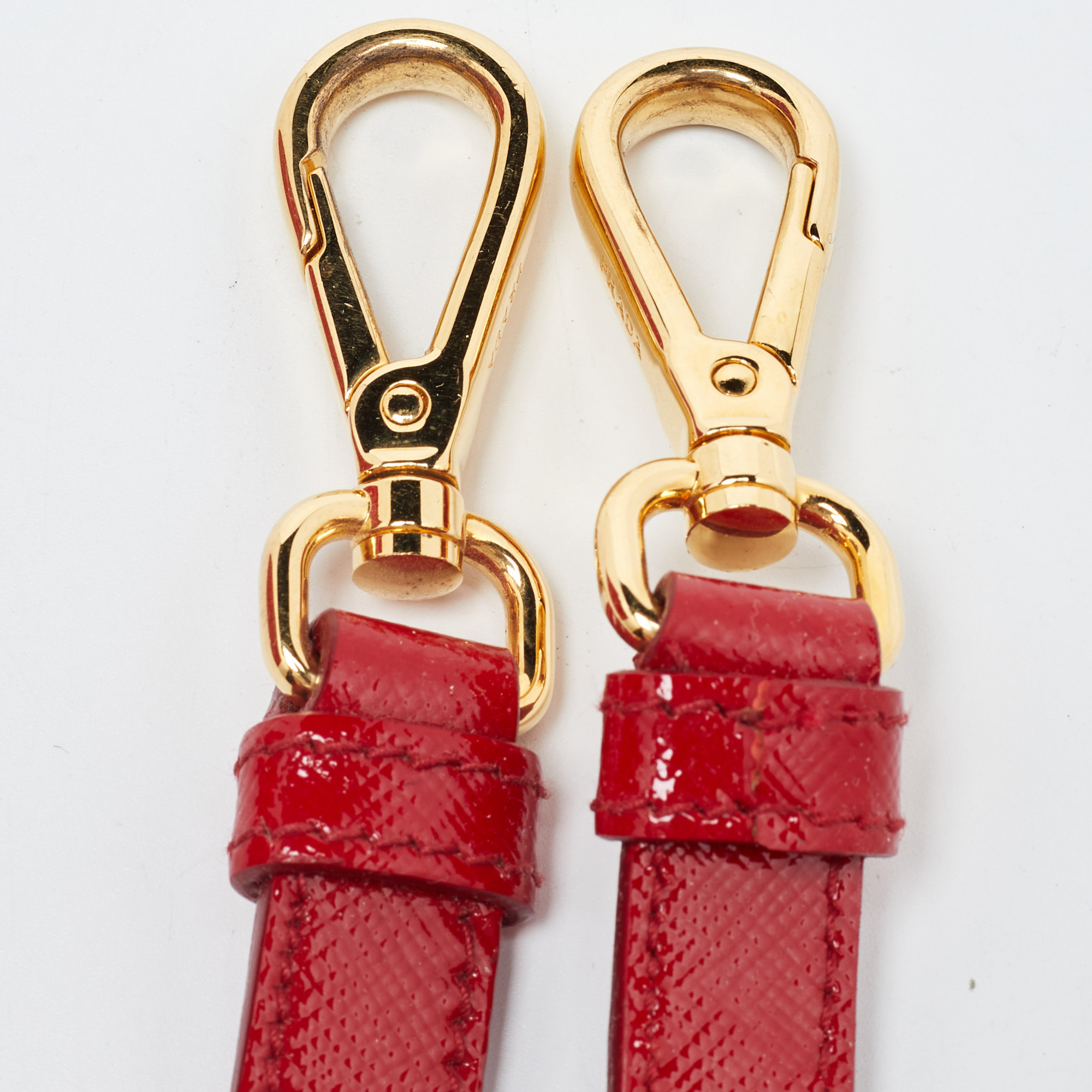 Prada Red Saffiano Patent Leather Double Handle Open Tote
