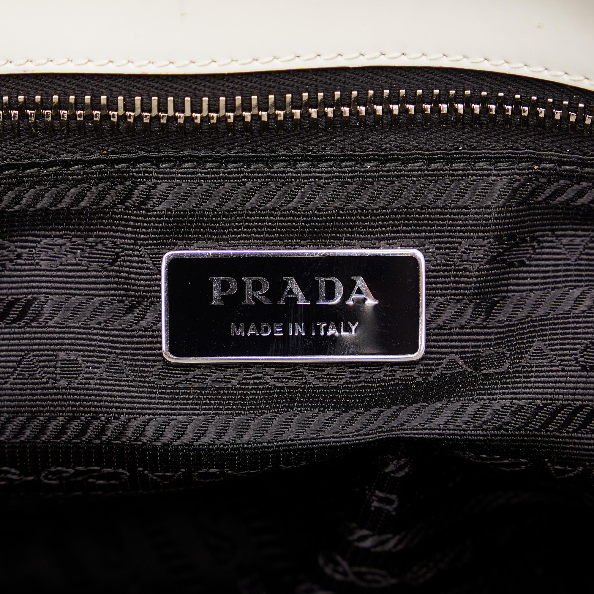 Prada White Medium Re-Edition 1995 Leather Tote Bag
