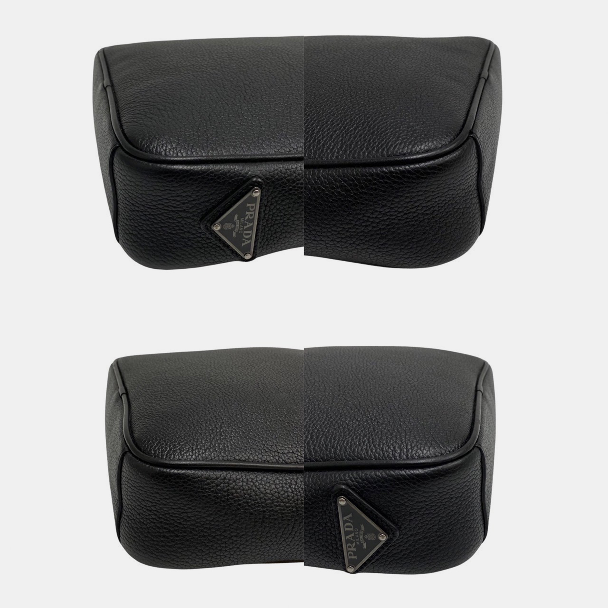 Prada Black Leather Messenger Bag