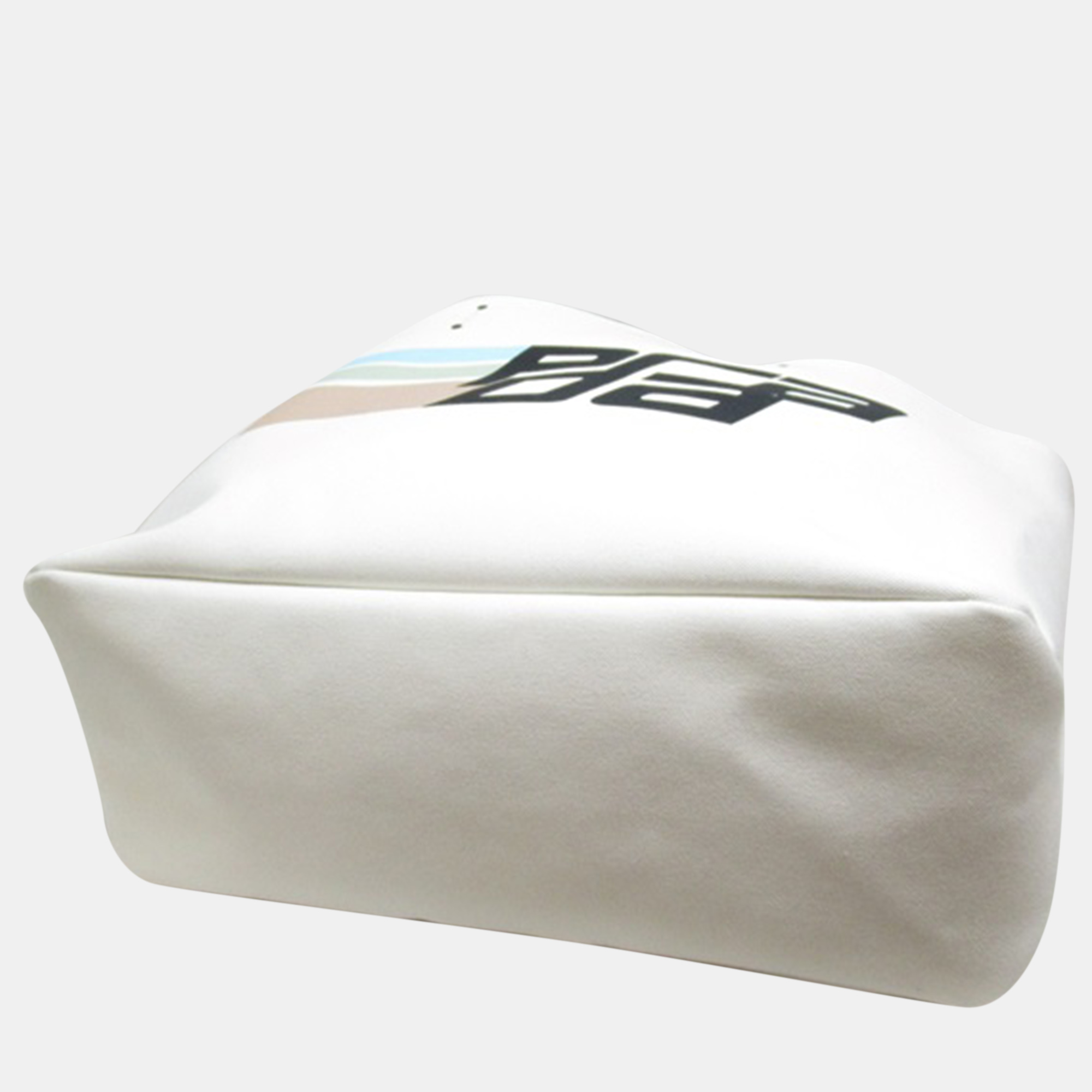 Prada White Canvas Canapa Racing Tote Bag