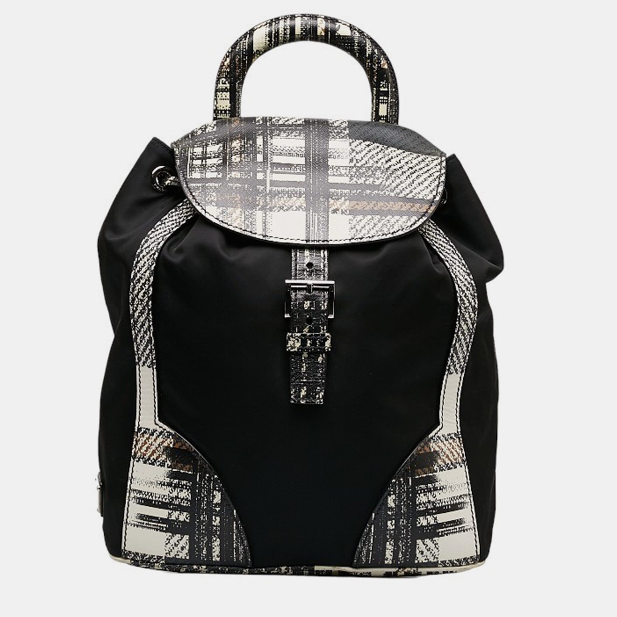 Prada Black Nylon Printed Vela Backpack