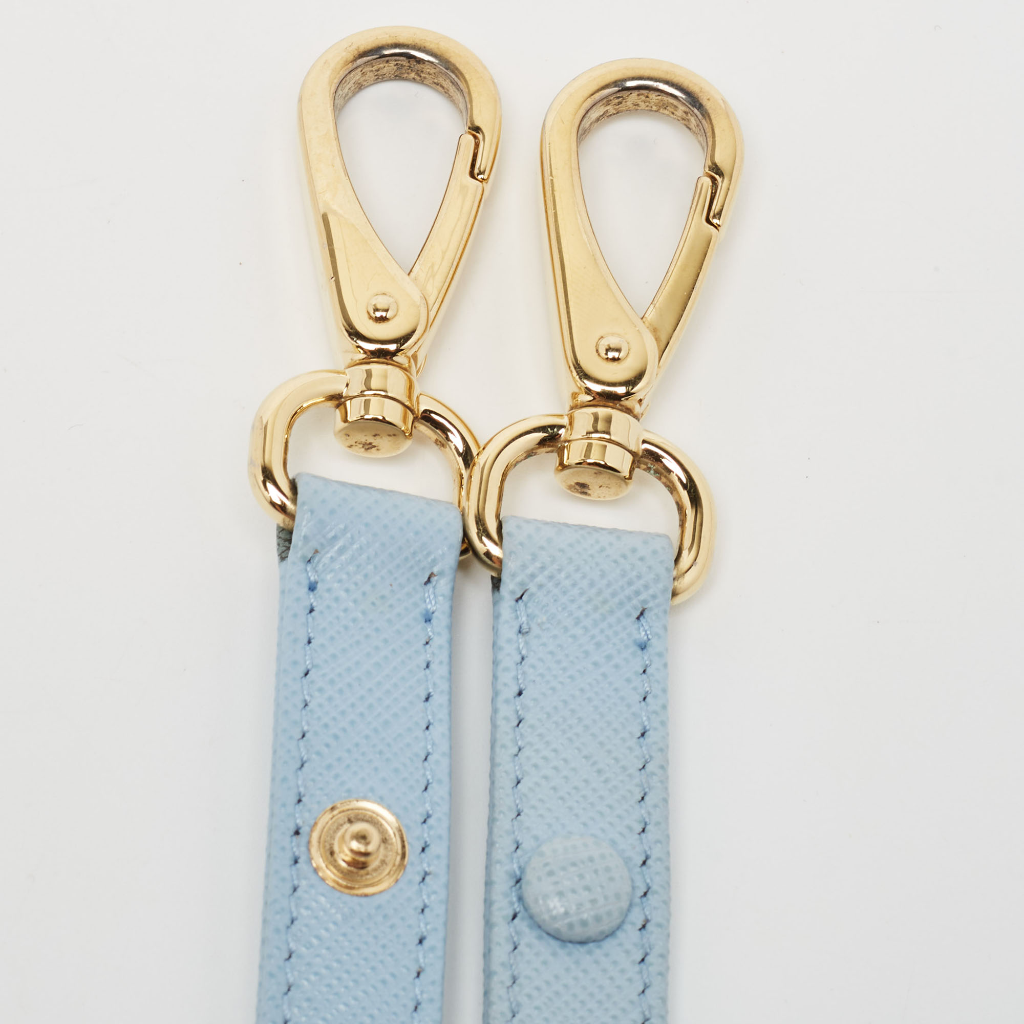 Prada Light Blue Saffiano Leather Triangle Shoulder Bag