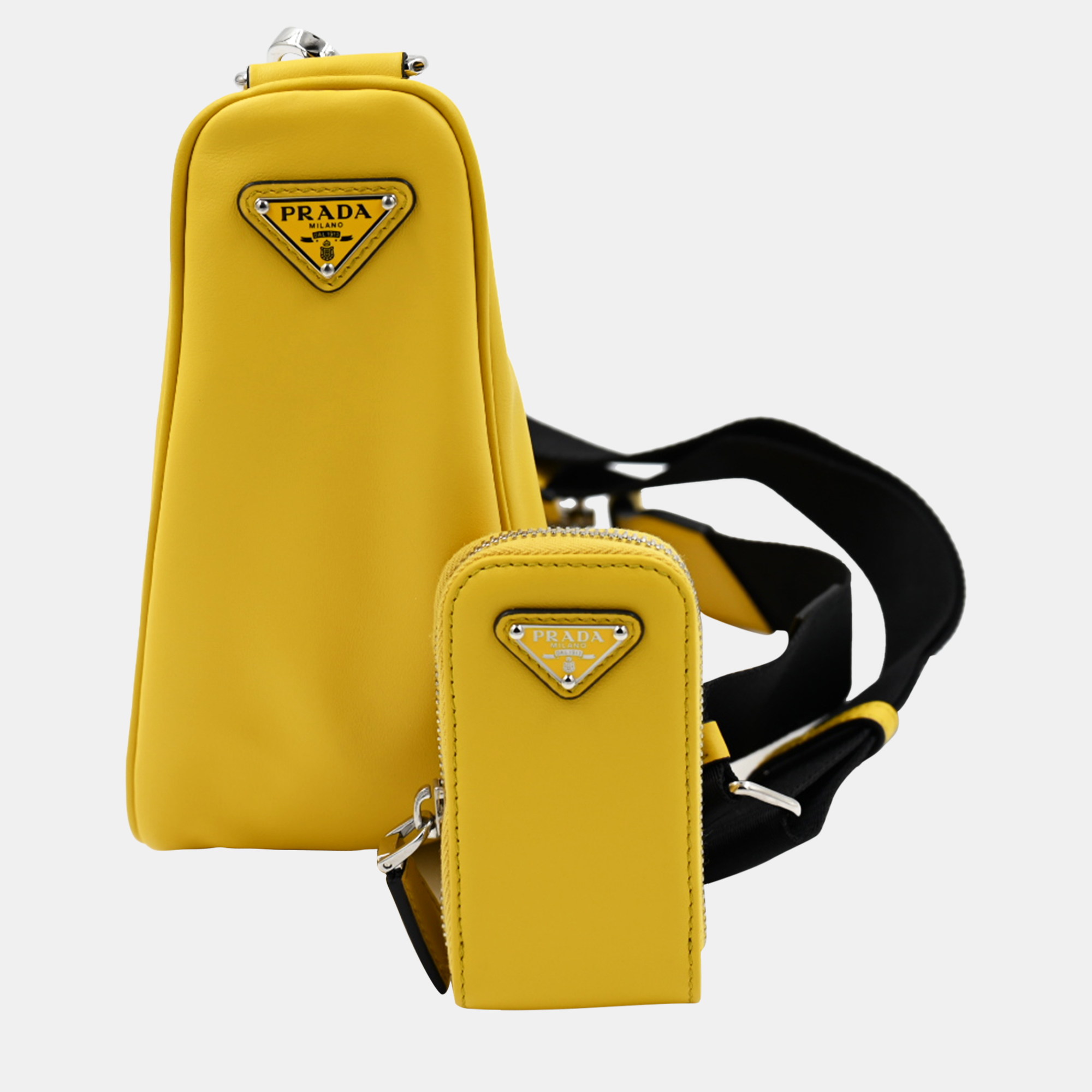 Prada Yellow Triangle Shoulder Bag