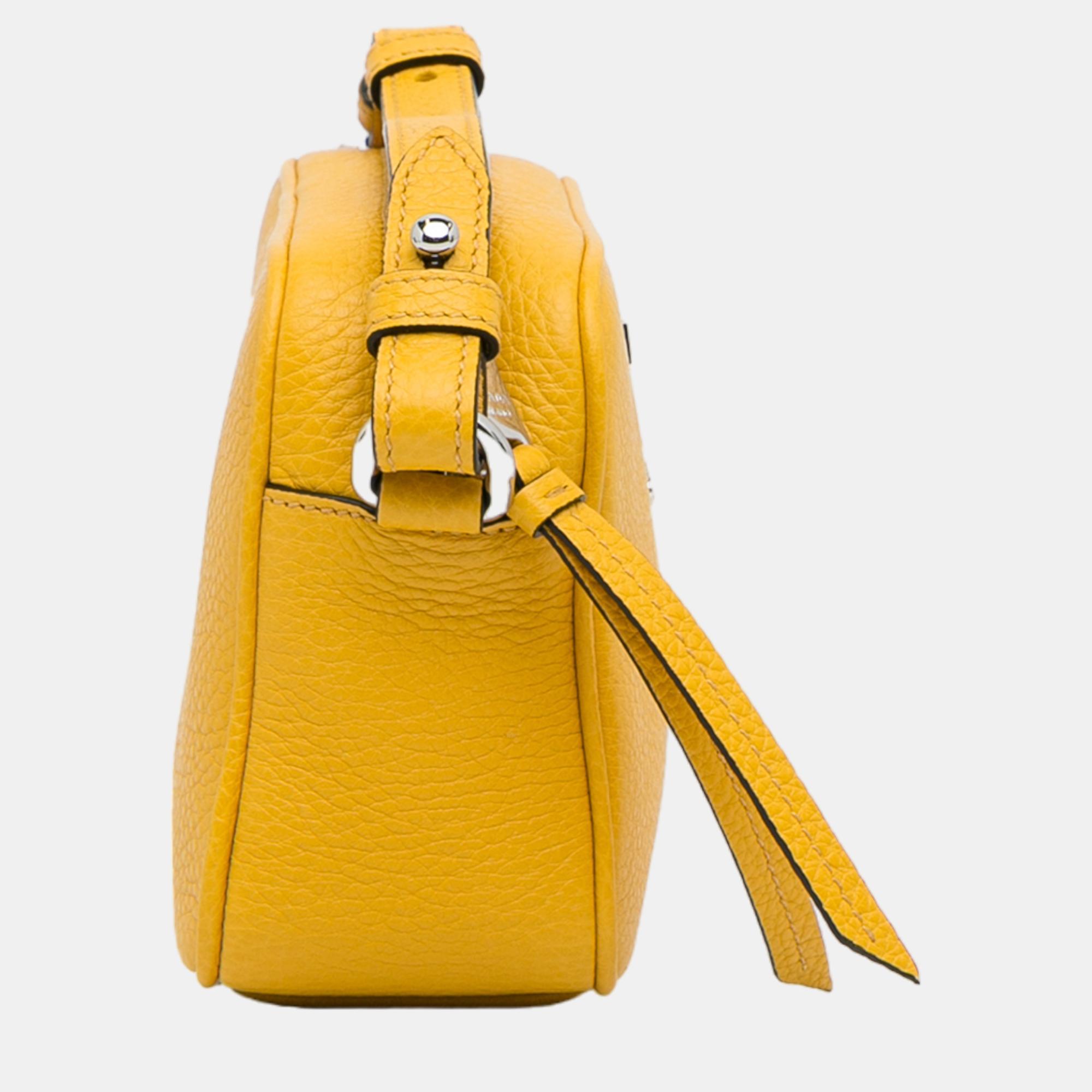 Prada Yellow Vitello Phenix Camera Bag