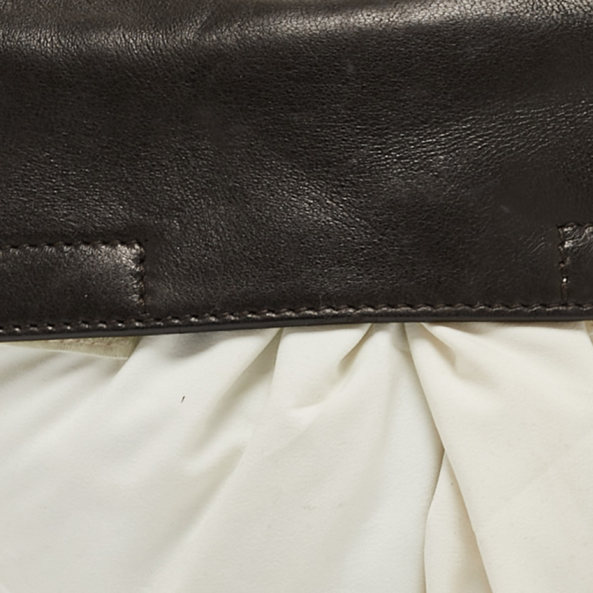 Prada White/Brown Nylon And Leather Belt Bag