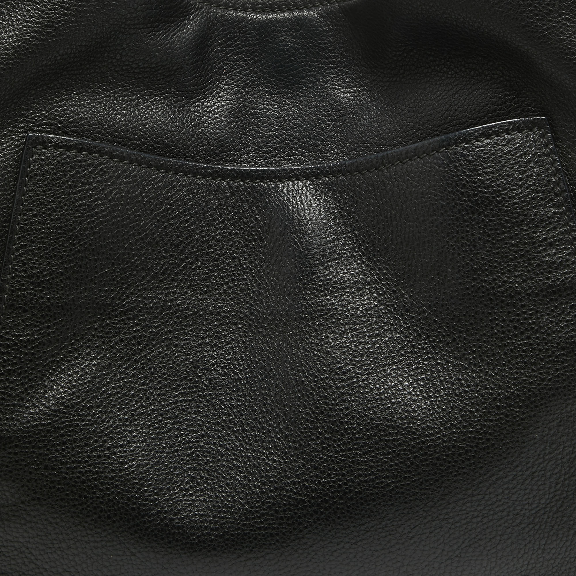 Prada Black Vitello Daino Leather Pocket Hobo