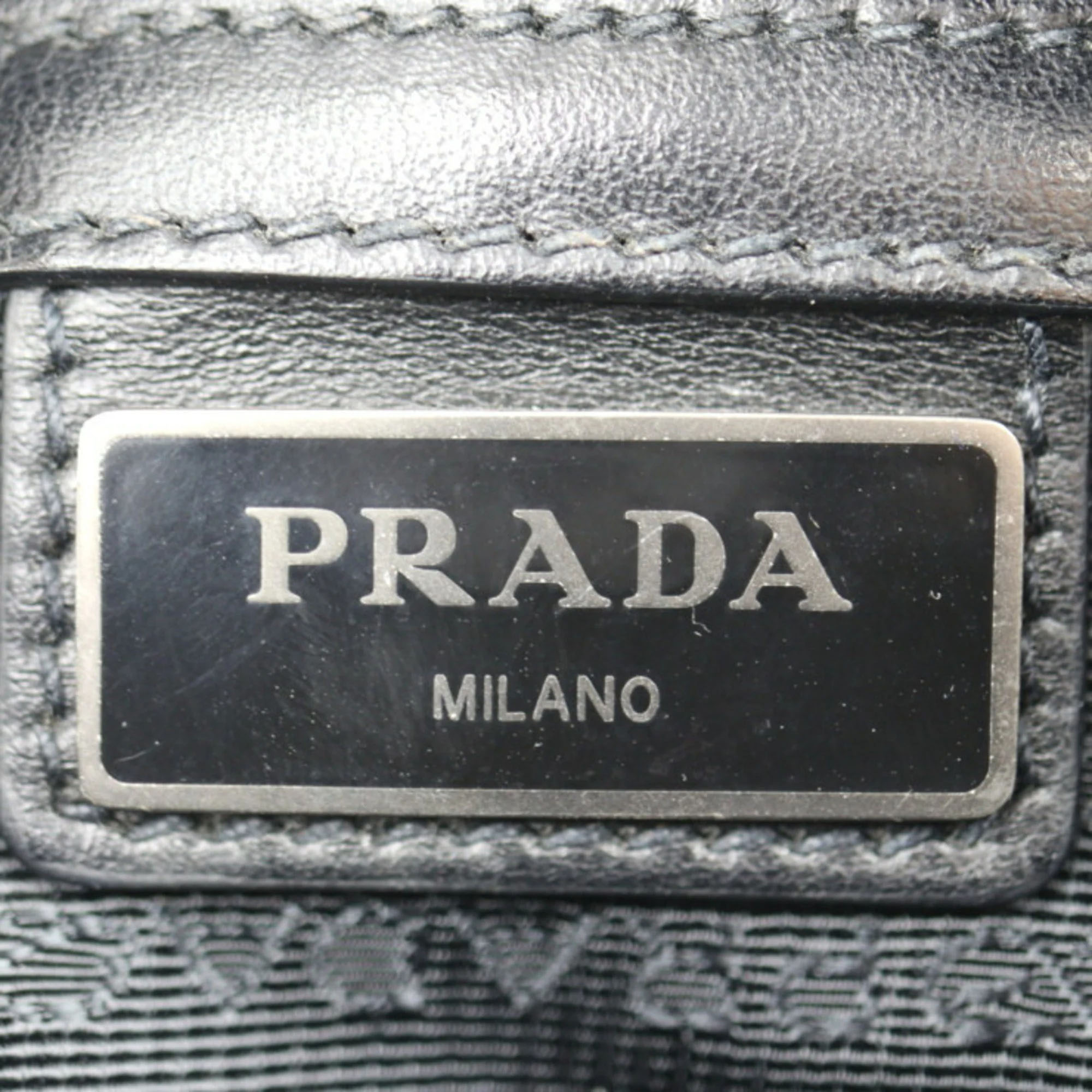 Prada Black Leather Travel Shoulder Bag