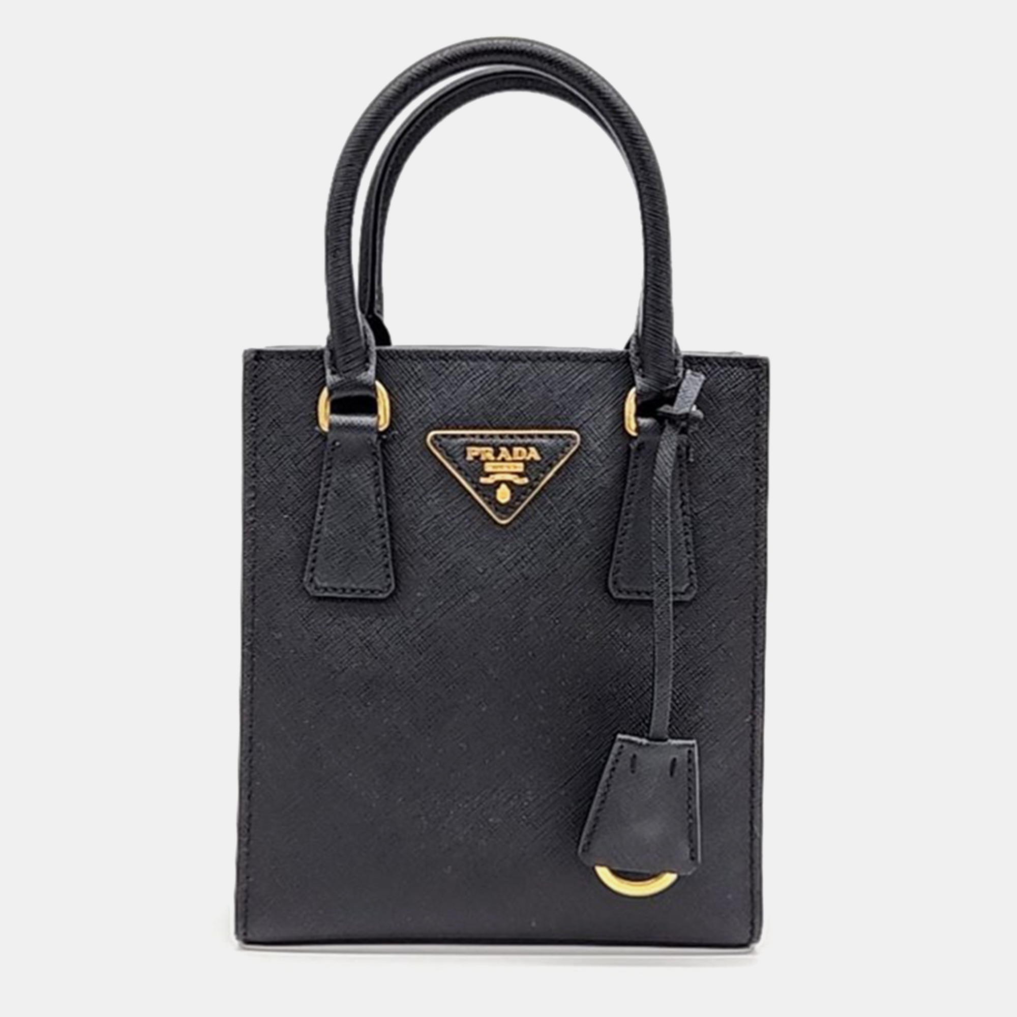 Prada hermes black saffiano leather lux crossbody bag