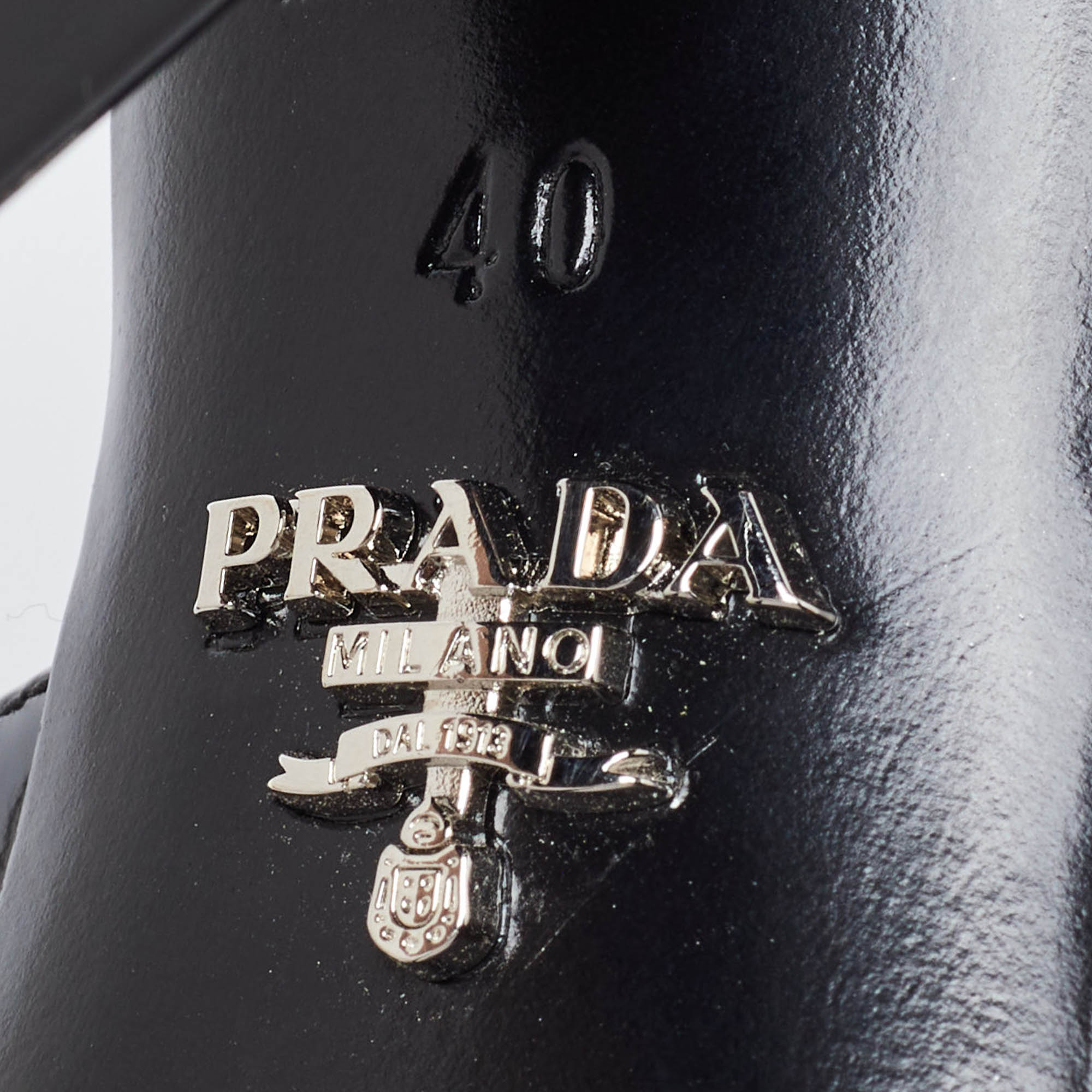 Prada Black/Yellow Patent Leather Bow Mules Size 40