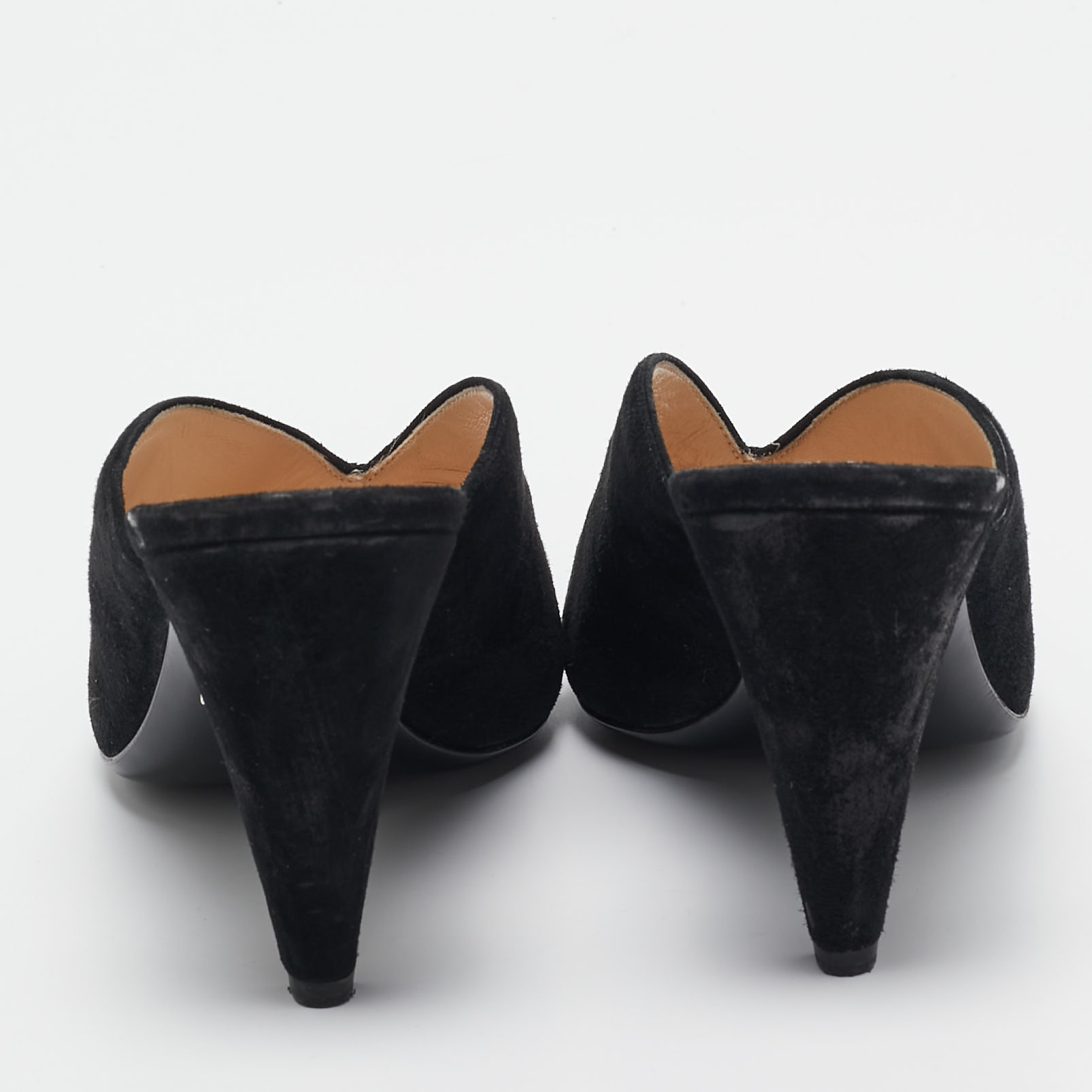 Prada Black Suede Mules Size 37