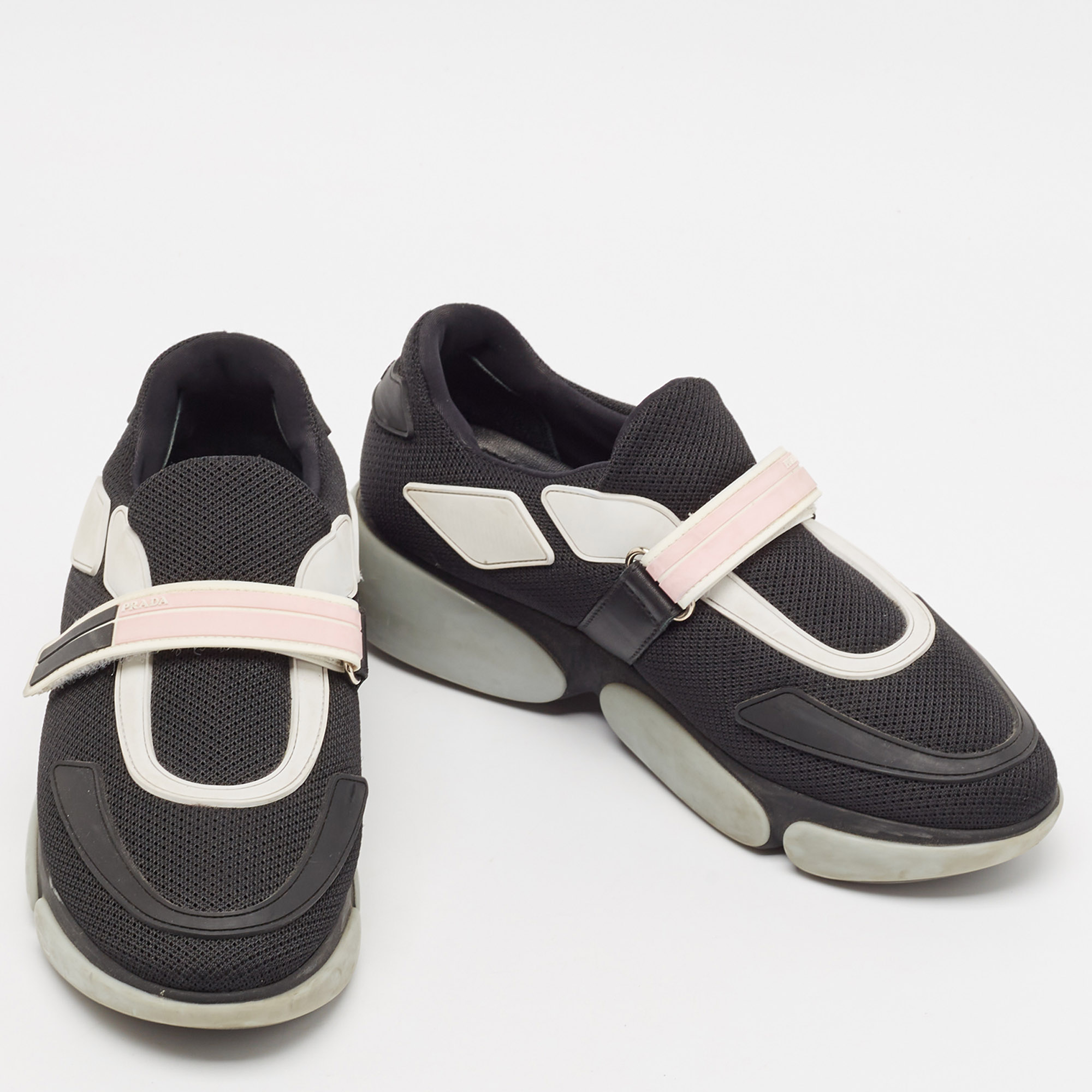 Prada Black Mesh And Rubber Cloudbust Sneakers Size 37.5