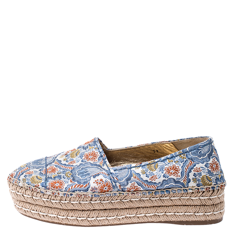 Prada Multicolor Floral Embroidered Canvas Platform Espadrille Flats Size
Prada Multicolor Floral Embroidered Canvas Platform Espadrille Flats Size