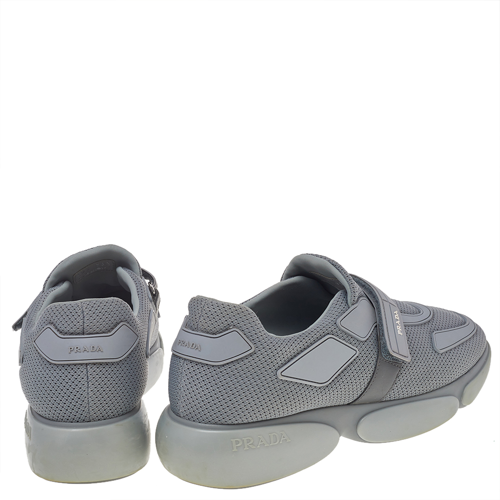 Prada Grey Mesh Cloudbust Low Top Sneakers Size 39.5