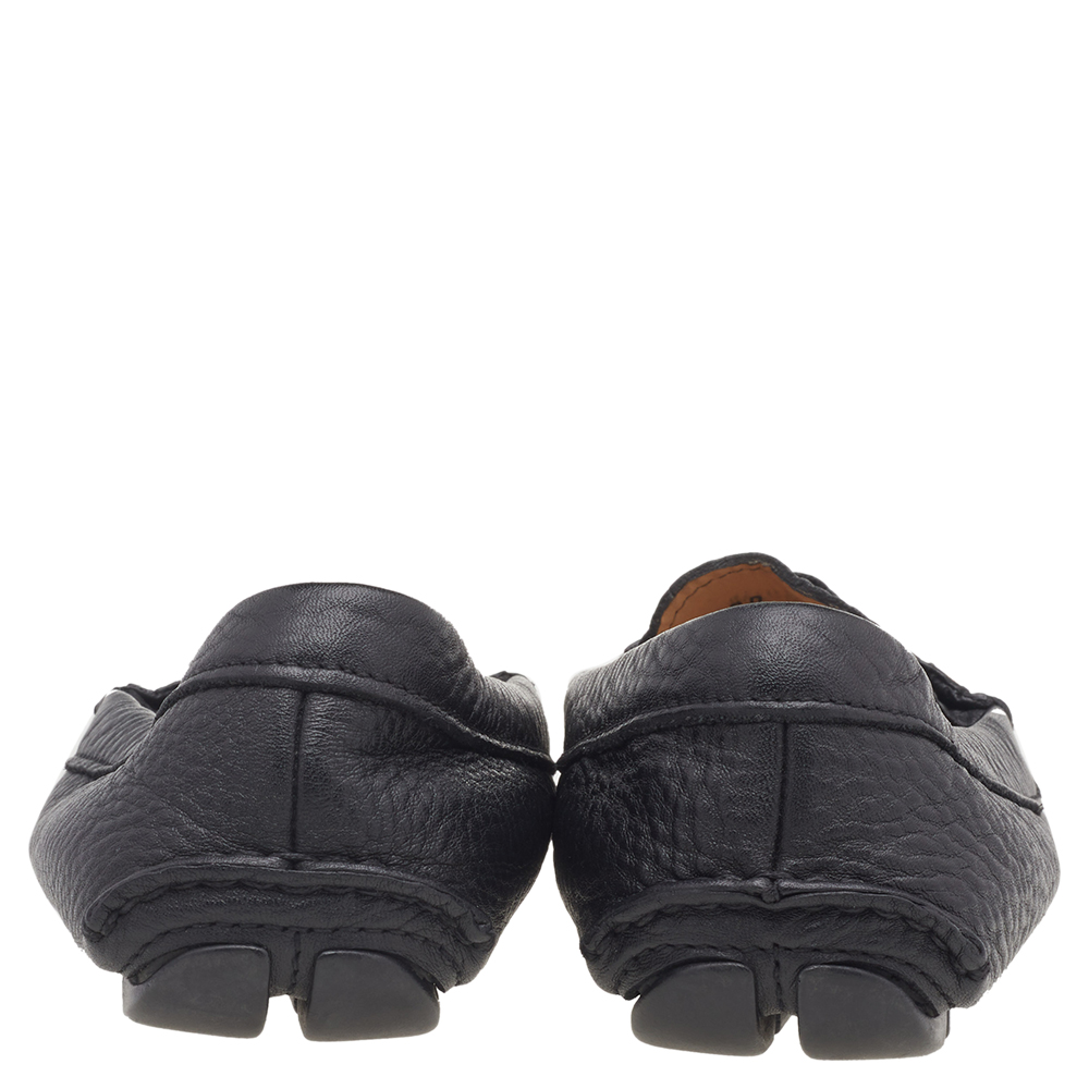 Prada Black Leather Slip On Loafers Size 37.5