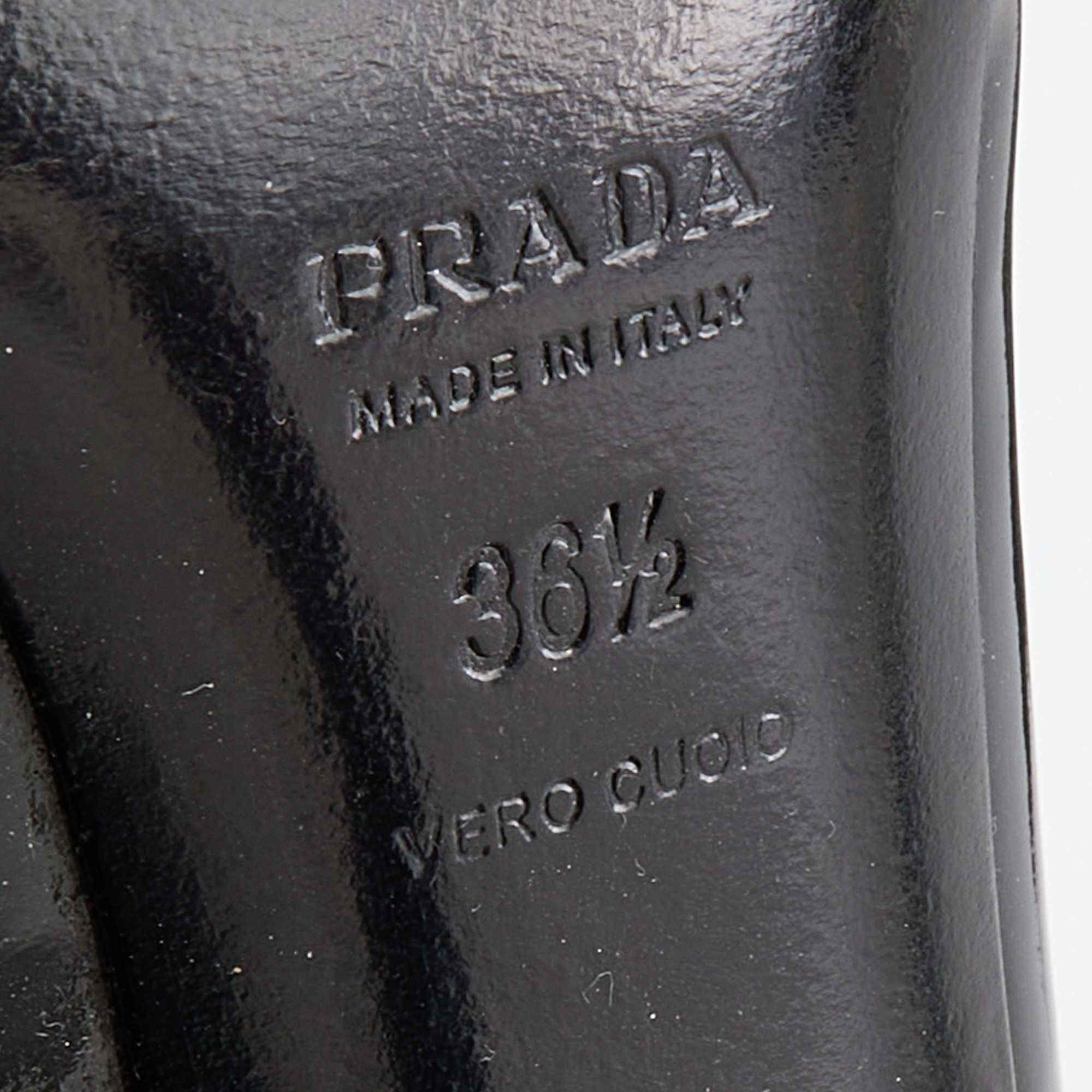 Prada Black Patent Leather Cap Toe Pumps Size 36.5