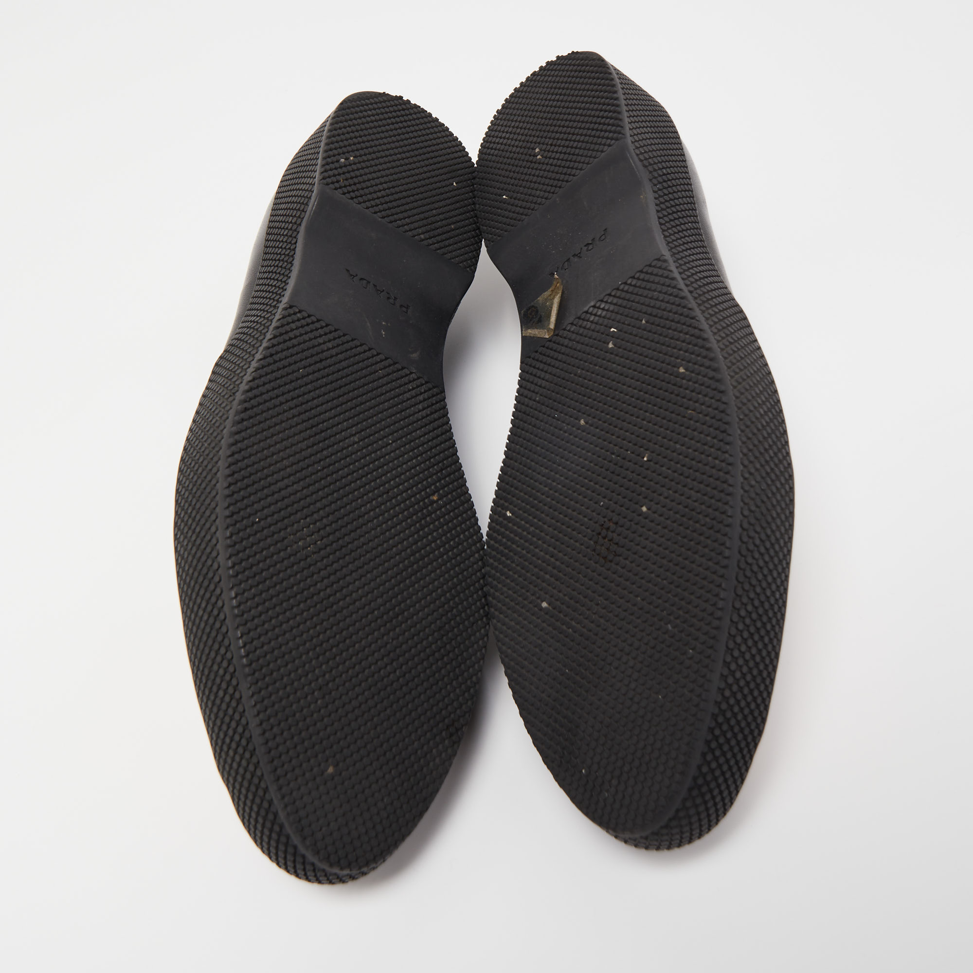 Prada Black Leather Smoking Slippers Size 37.5