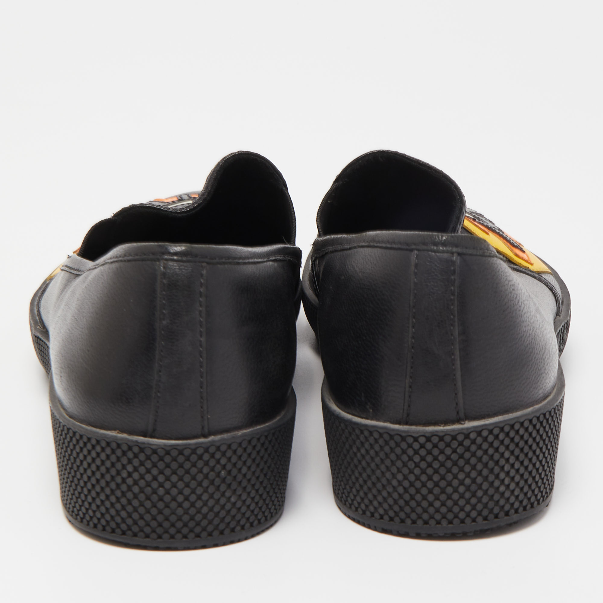 Prada Black Leather Smoking Slippers Size 37.5