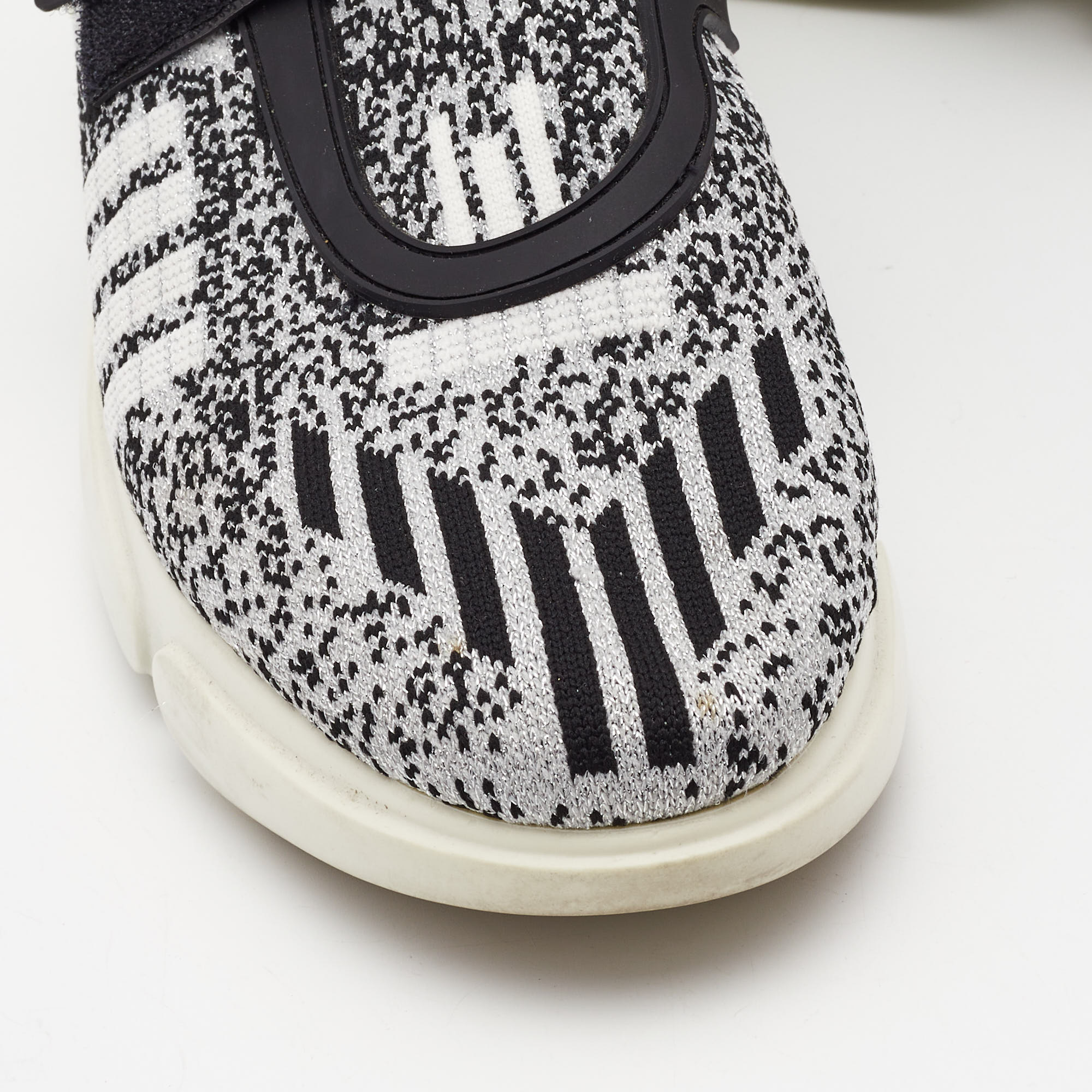 Prada Black/White Fabric  Cloudbust Sneakers Size 38