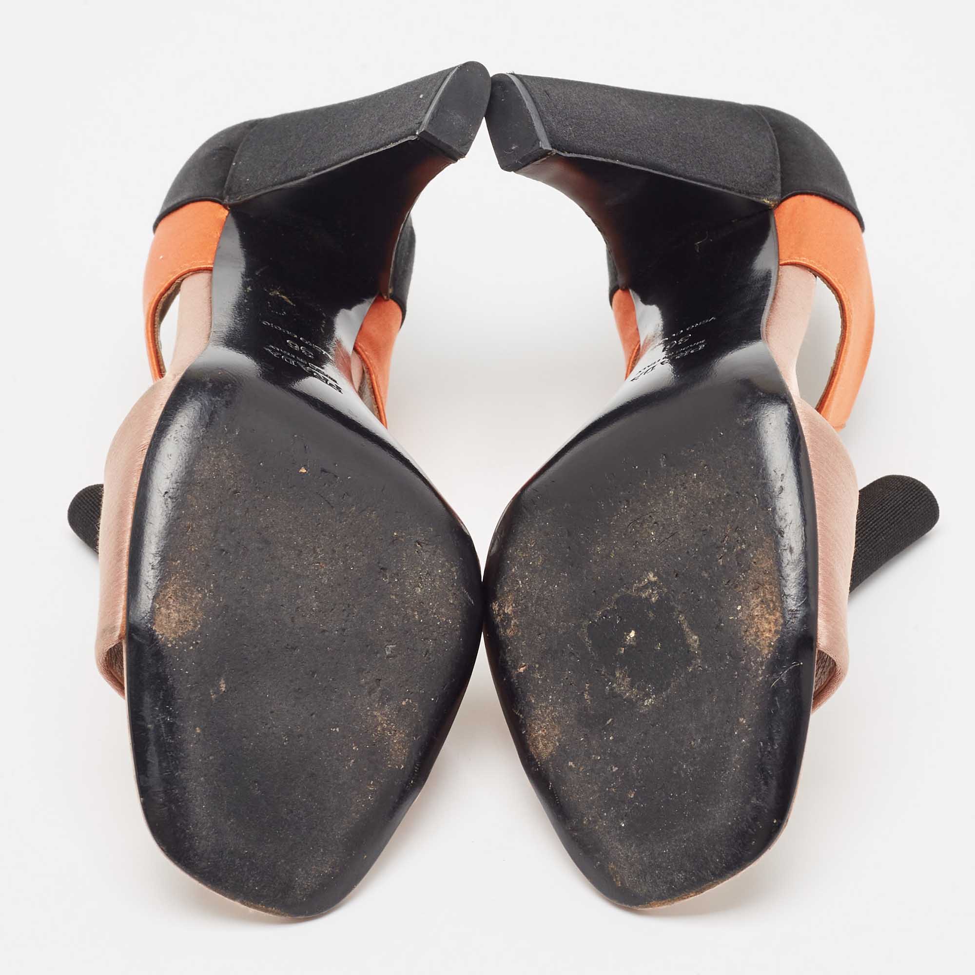 Prada Tricolor Satin Ankle Wrap Sandals Size 36