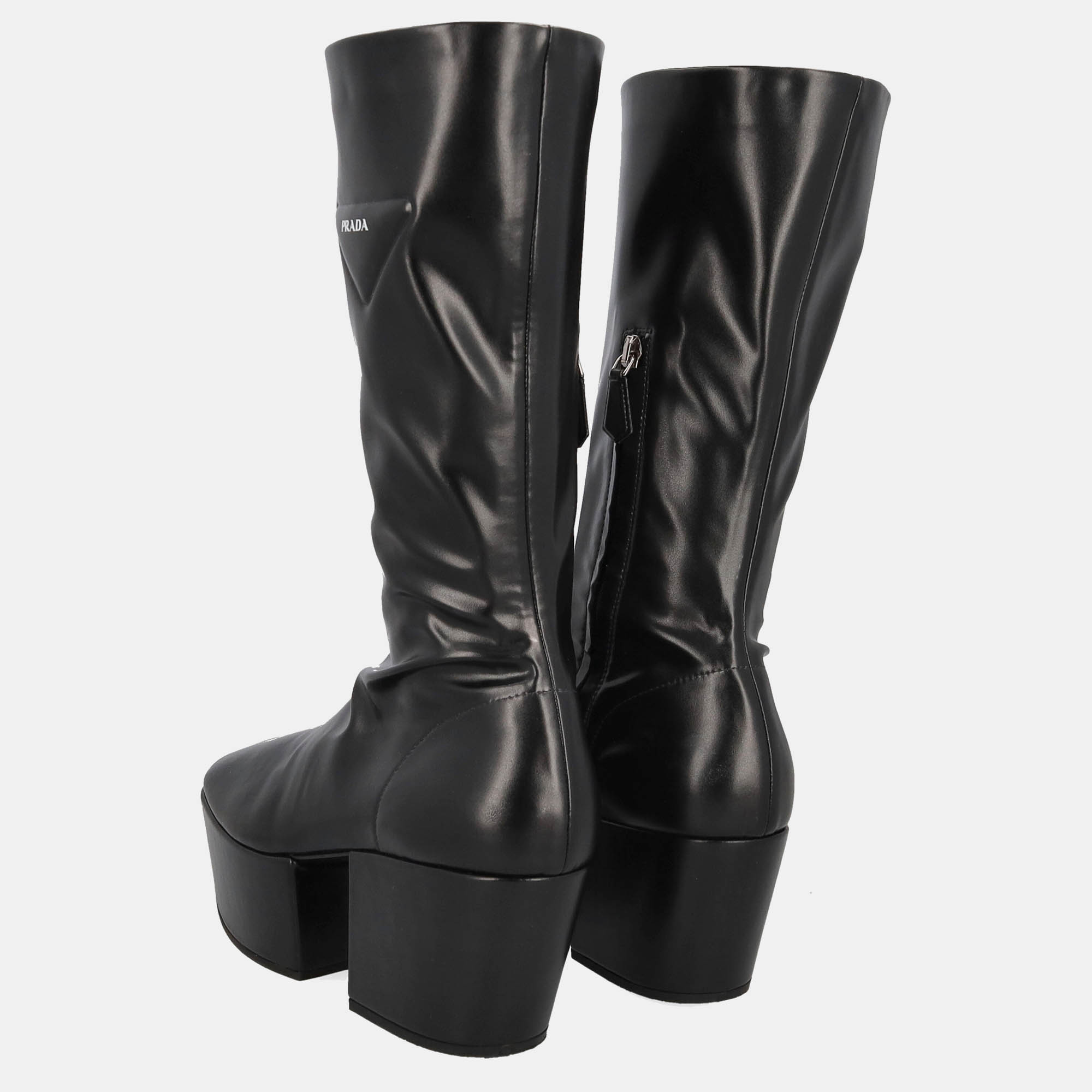 Prada  Women's Leather Ankle Boots - Black - EU 39