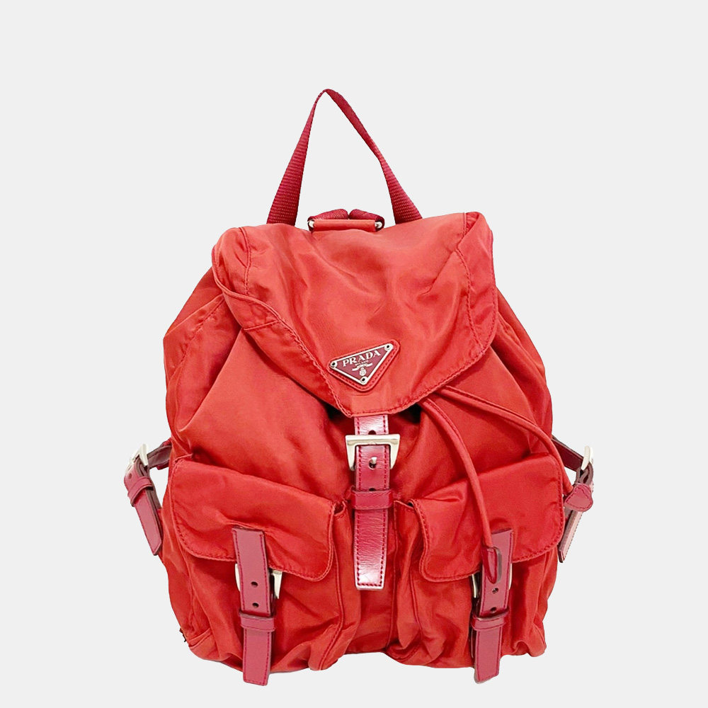 prada red backpacks