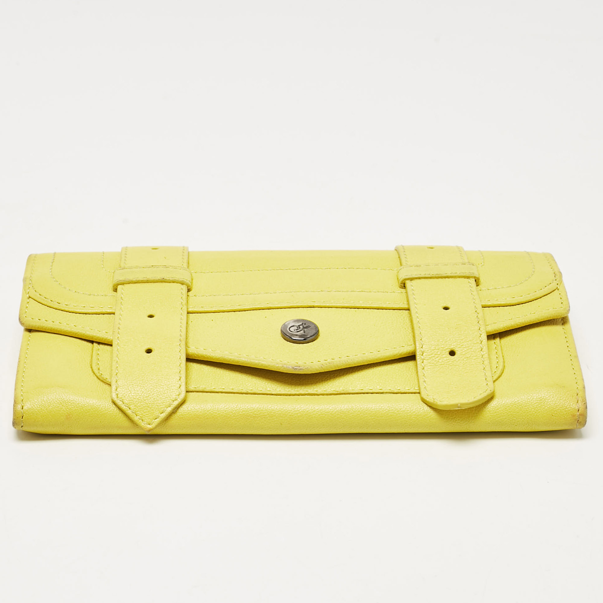 Proenza Schouler Yellow Leather PS1 Continental Wallet