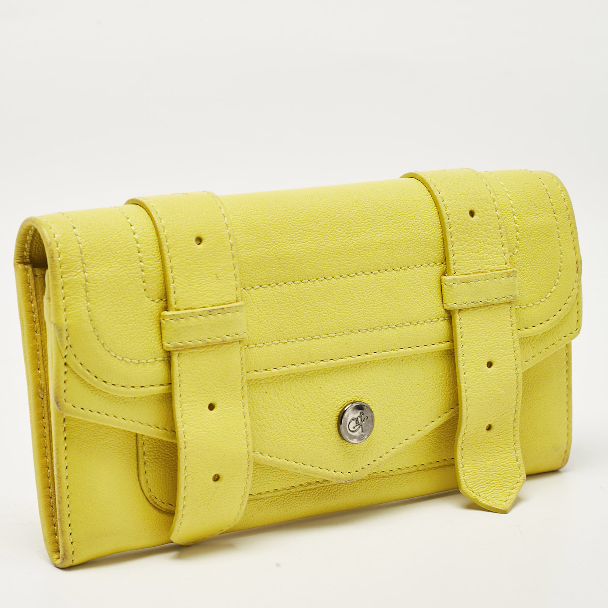 Proenza Schouler Yellow Leather PS1 Continental Wallet