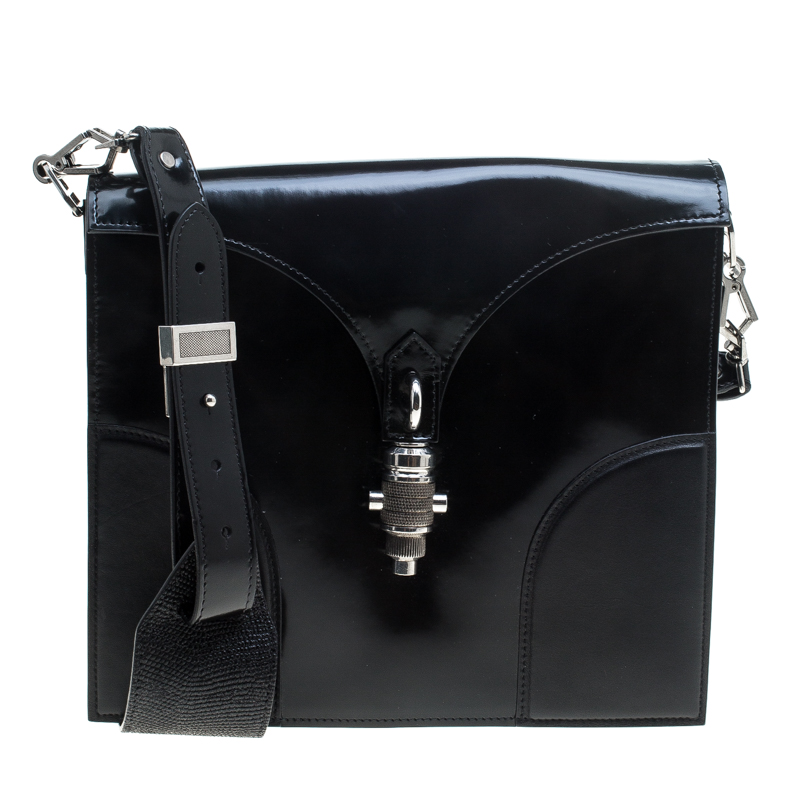 Image of Proenza Schouler Black Leather Record Shoulder Bag