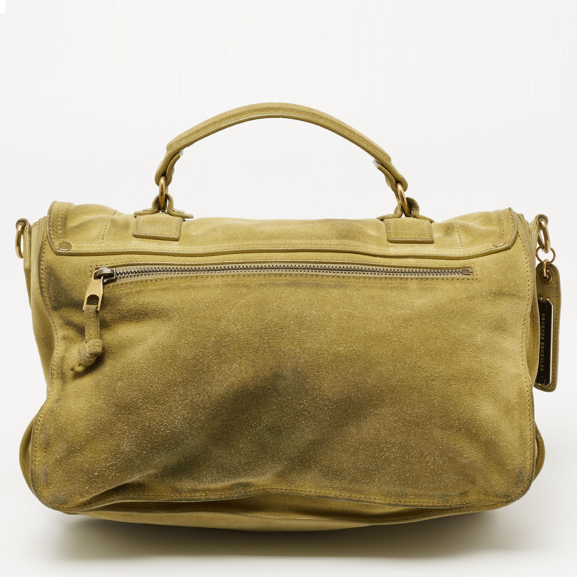 Proenza Schouler Green Suede PS1 Top Handle Bag