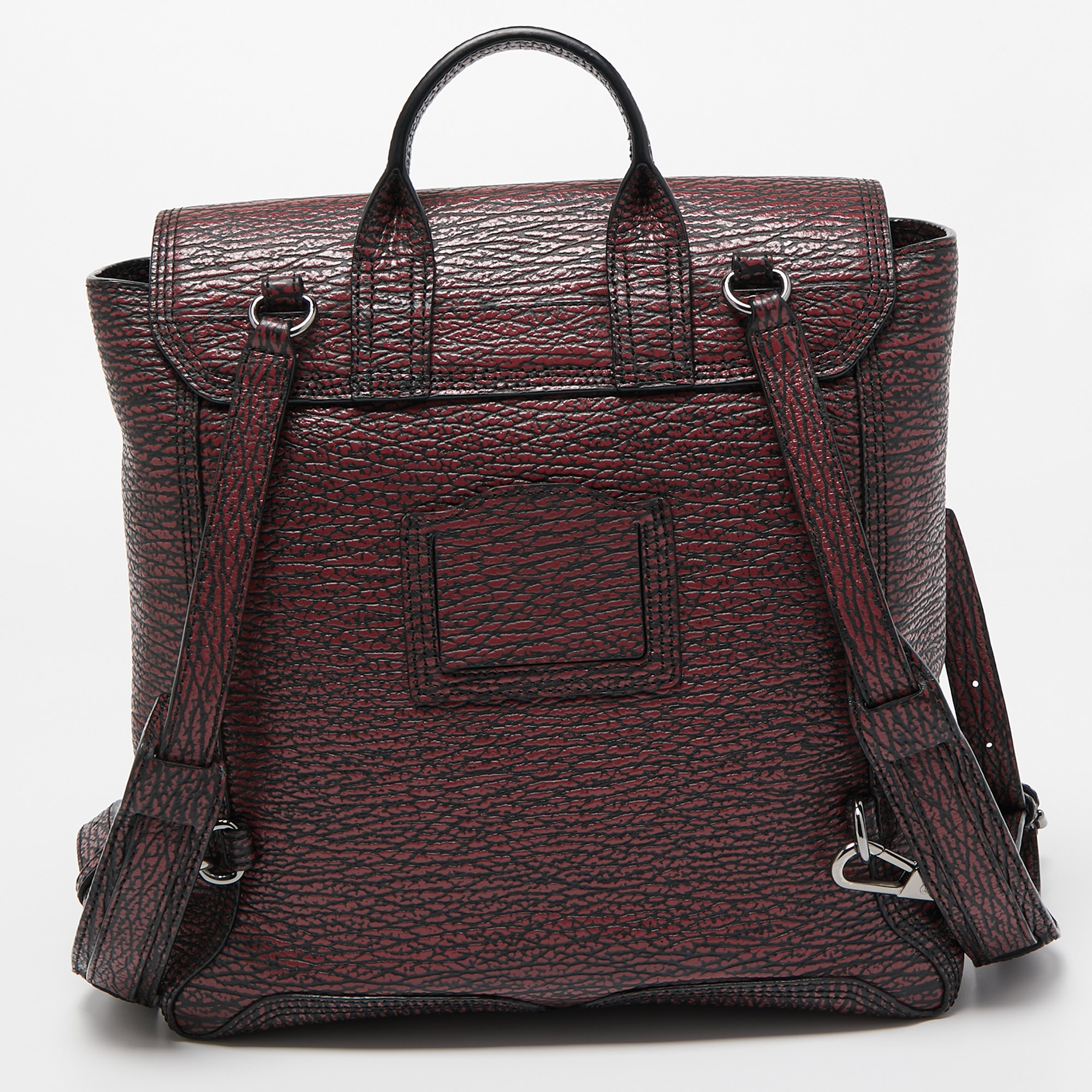 3.1 Phillip Lim Burgundy/Black Textured Leather Pashli Backpack