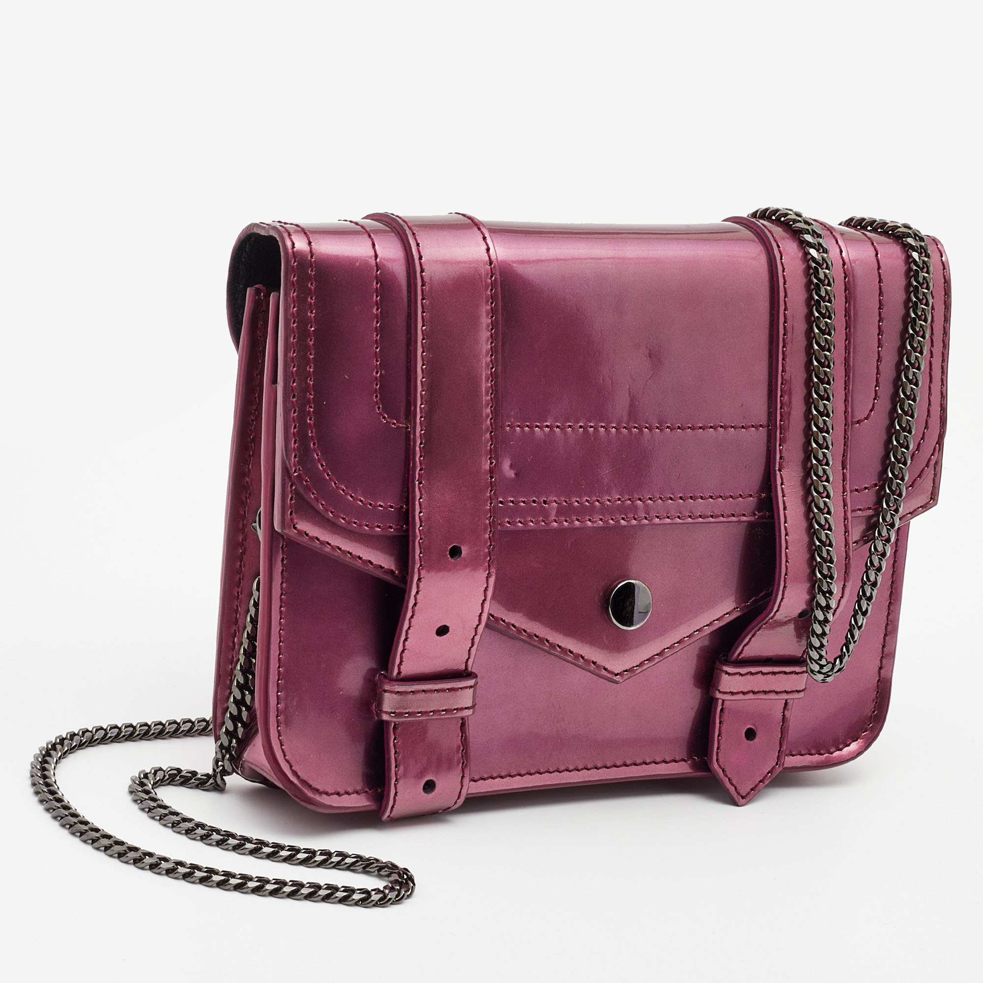 Proenza Schouler Purple Patent Leather Mini PS1 Crossbody Bag