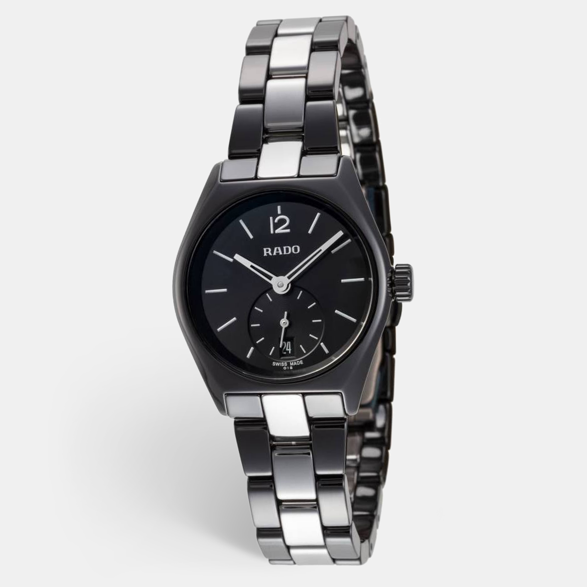 Rado black high-tech ceramic titanium true r27084157 women's wristwatch 26 mm