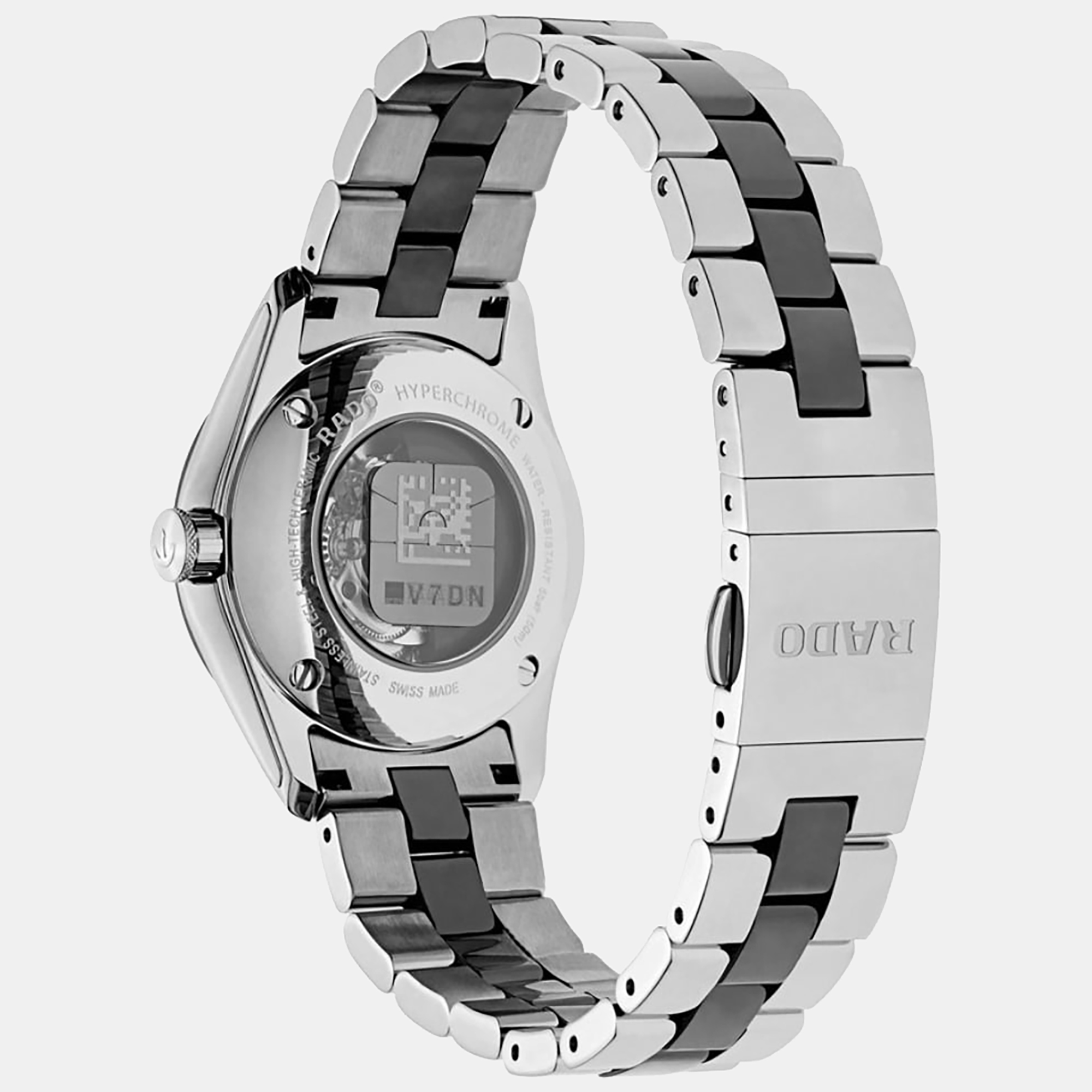 Rado HyperChrome Black Automatic Stainless Steel Ladies Watch R32049152 31 Mm