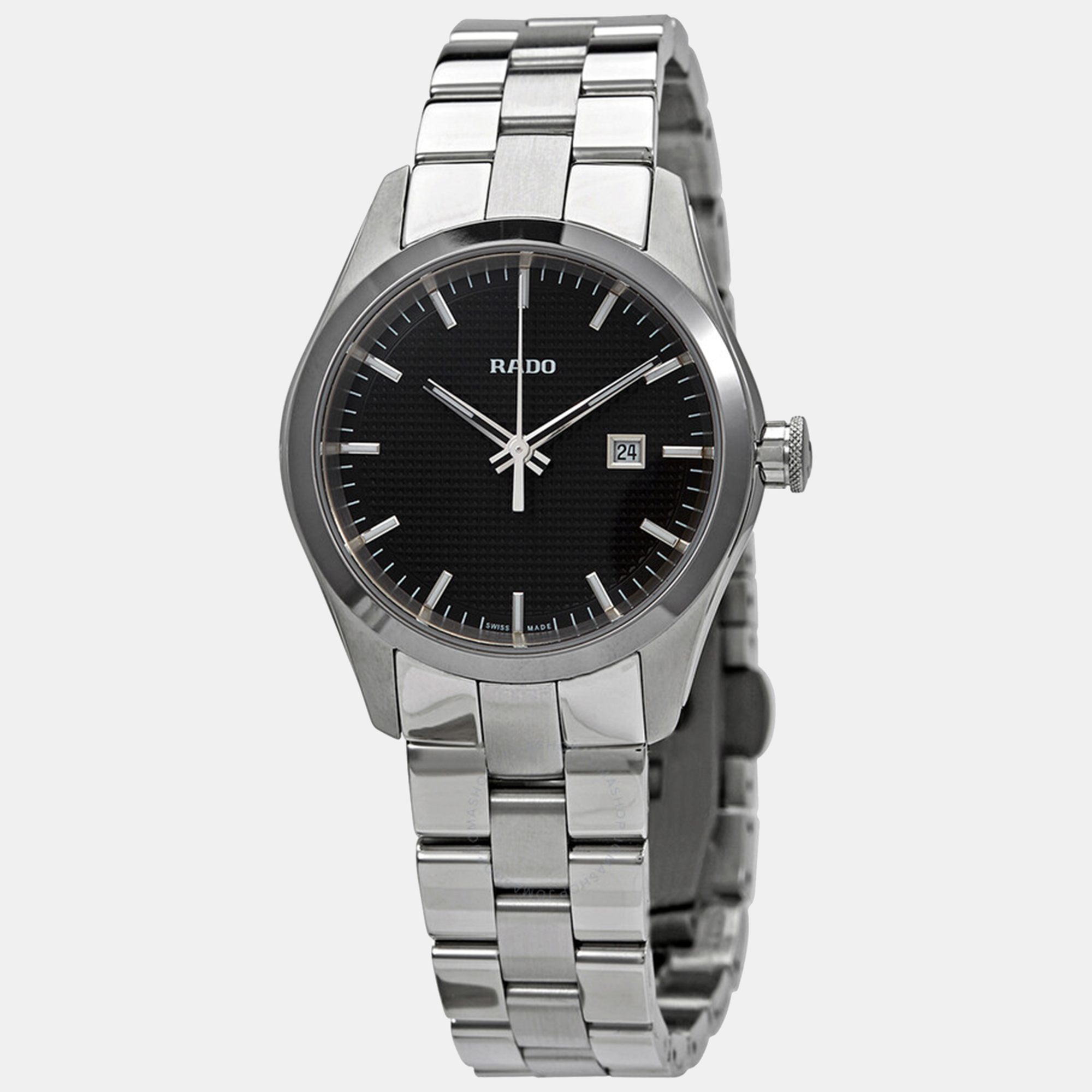 Rado hyperchrome quartz black dial ladies watch r32110163 33 mm