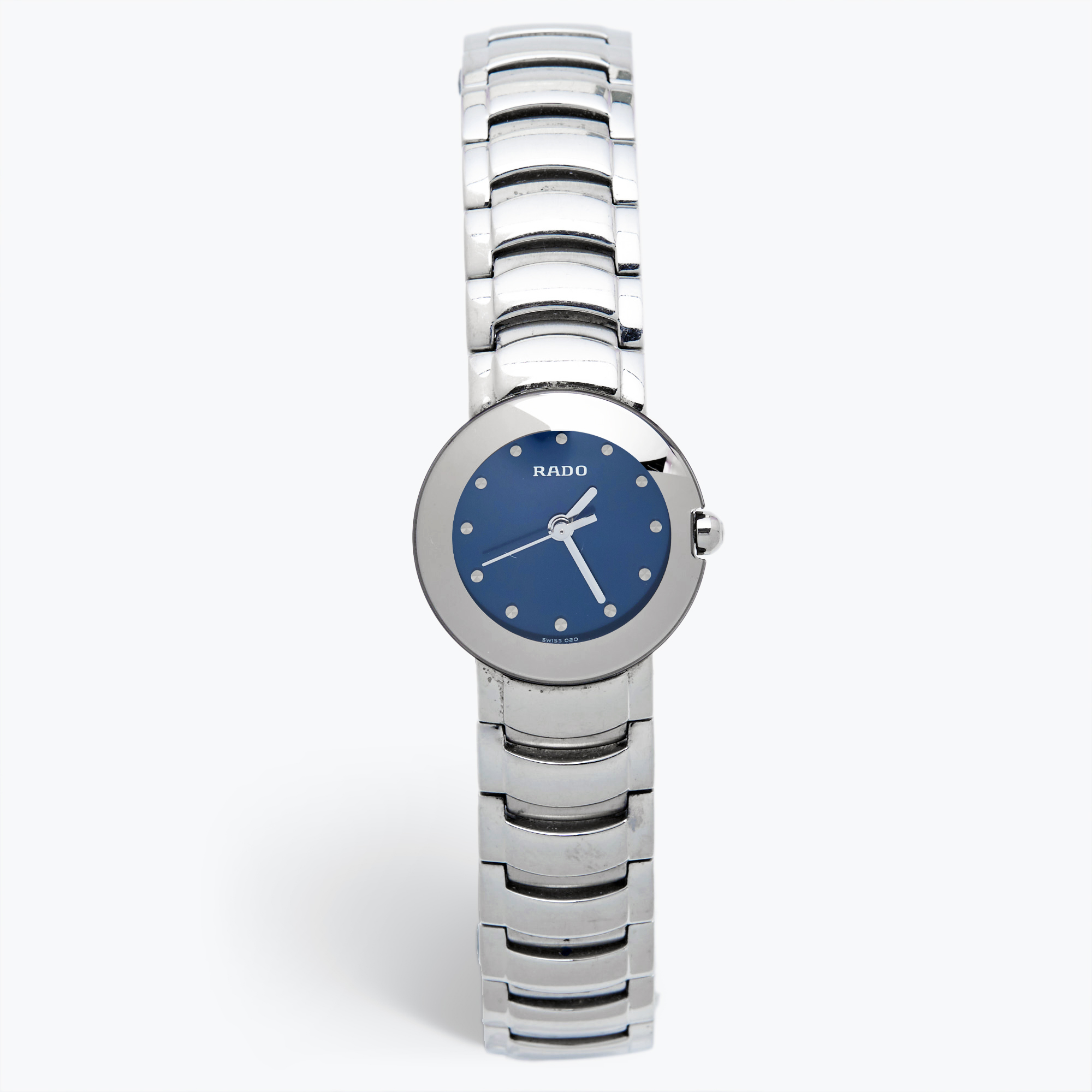 Rado blue stainless steel diastar 318.0549.3 women's wristwatch 23 mm