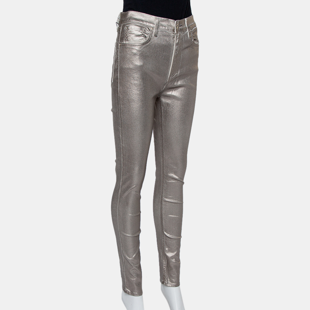 Rag & Bone Metallic Denim Skinny Fit Jeans M