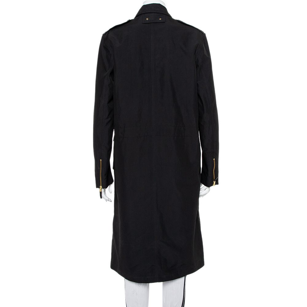 Ralph Lauren Collection Black Synthetic Zip Front Utility Coat M