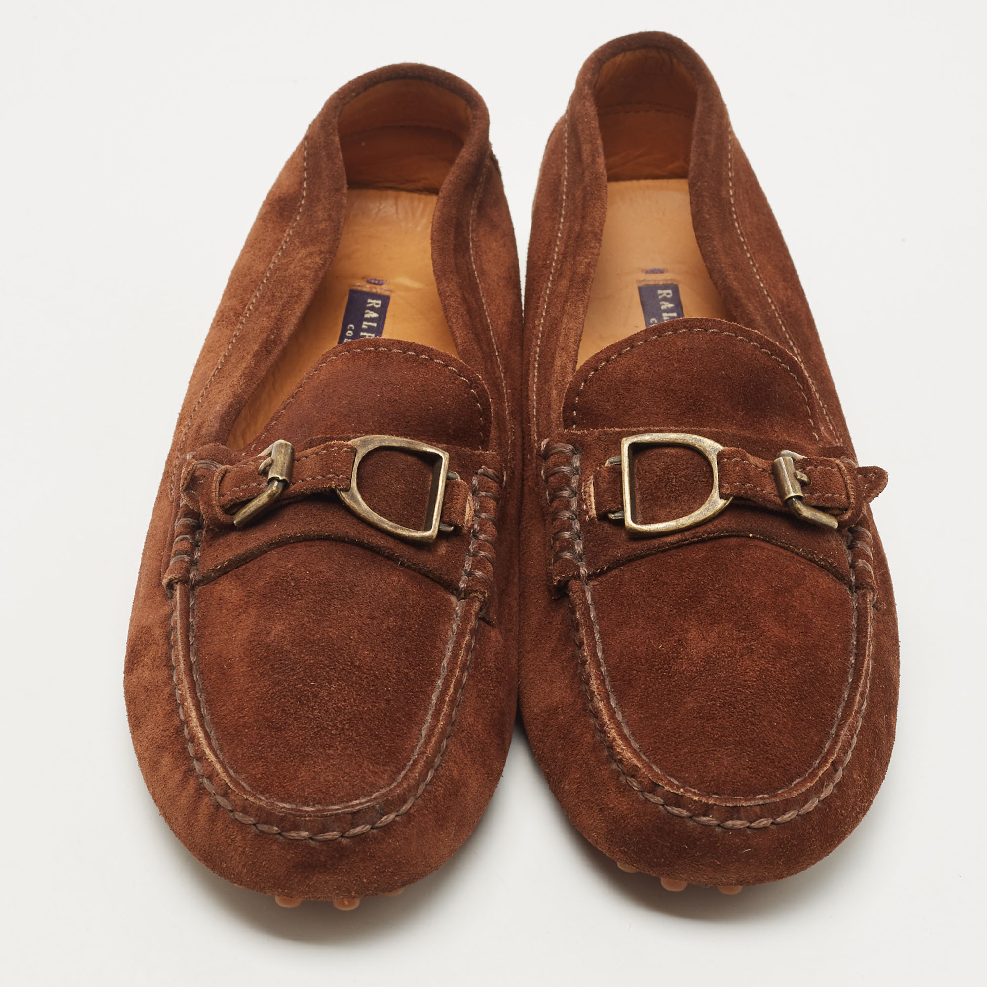 Ralph Lauren Collection Brown Suede Loafers Size 37.5