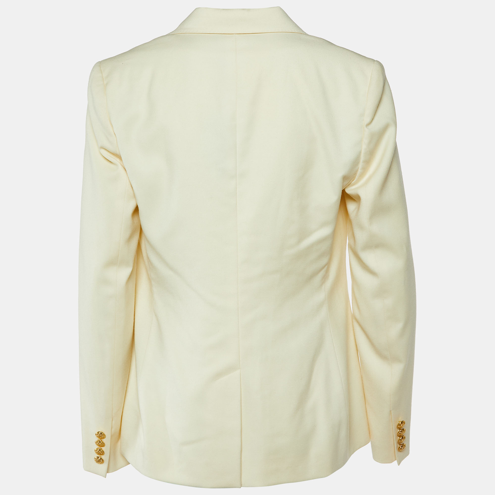 Ralph Lauren Yellow Wool Crest Detail Blazer L