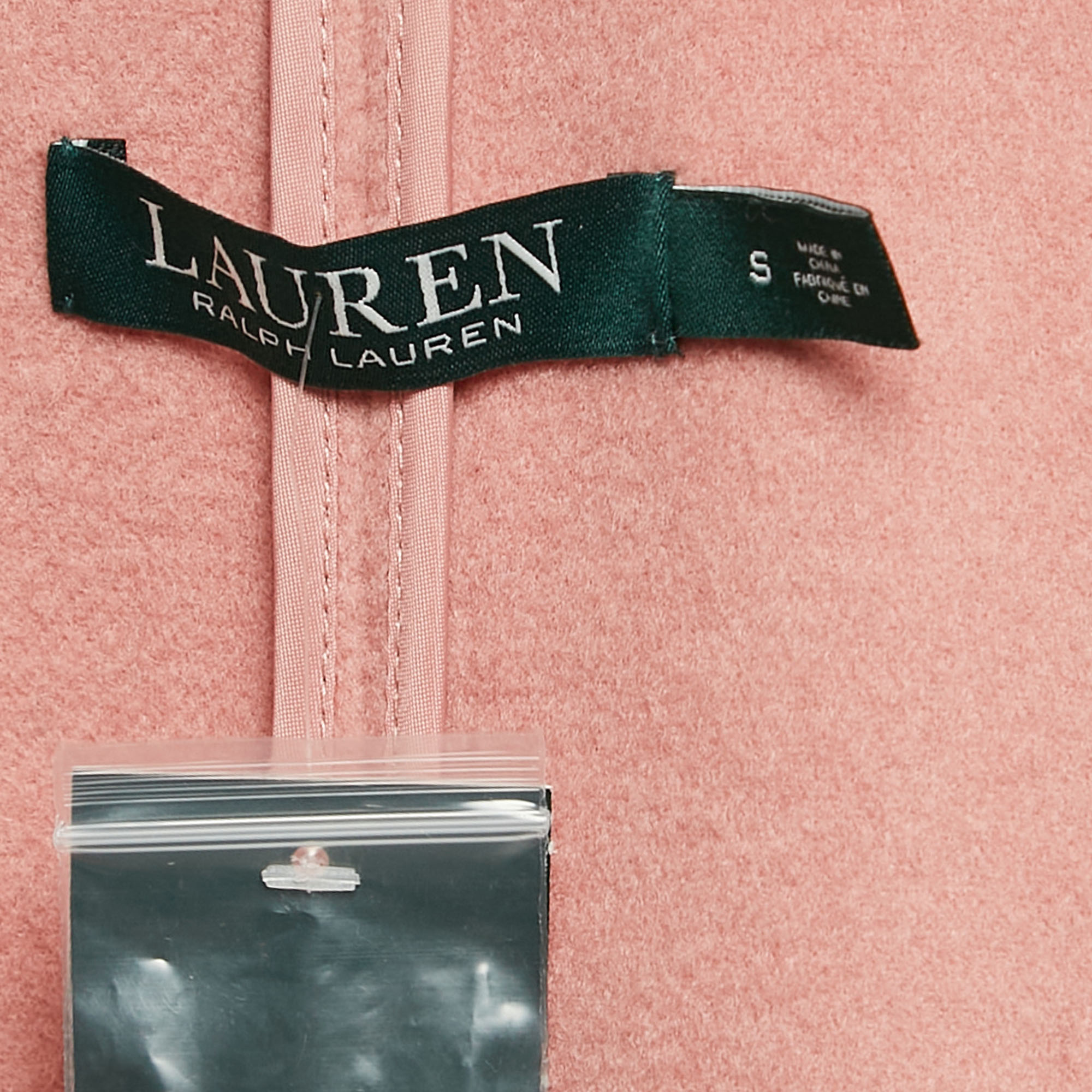 Ralph Lauren Pink Felt Wool Long Coat S