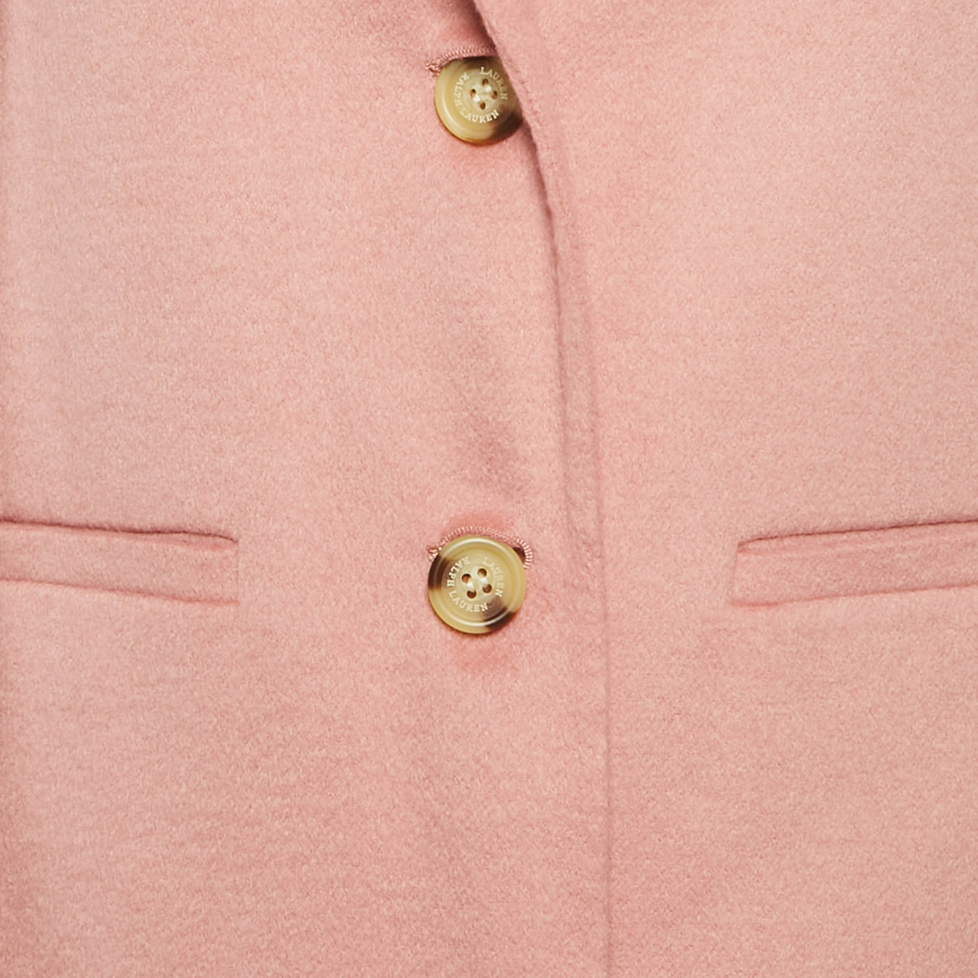 Ralph Lauren Pink Felt Wool Long Coat S